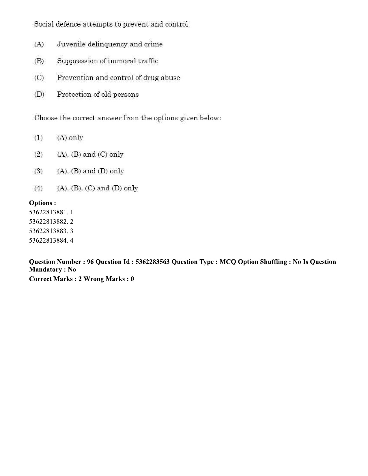 UGC NET Social Work Question Paper September 2020 94