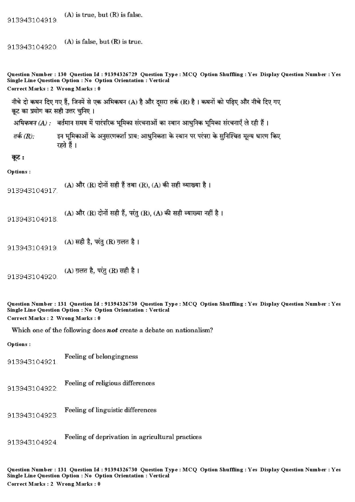 UGC NET Sociology Question Paper December 2018 109