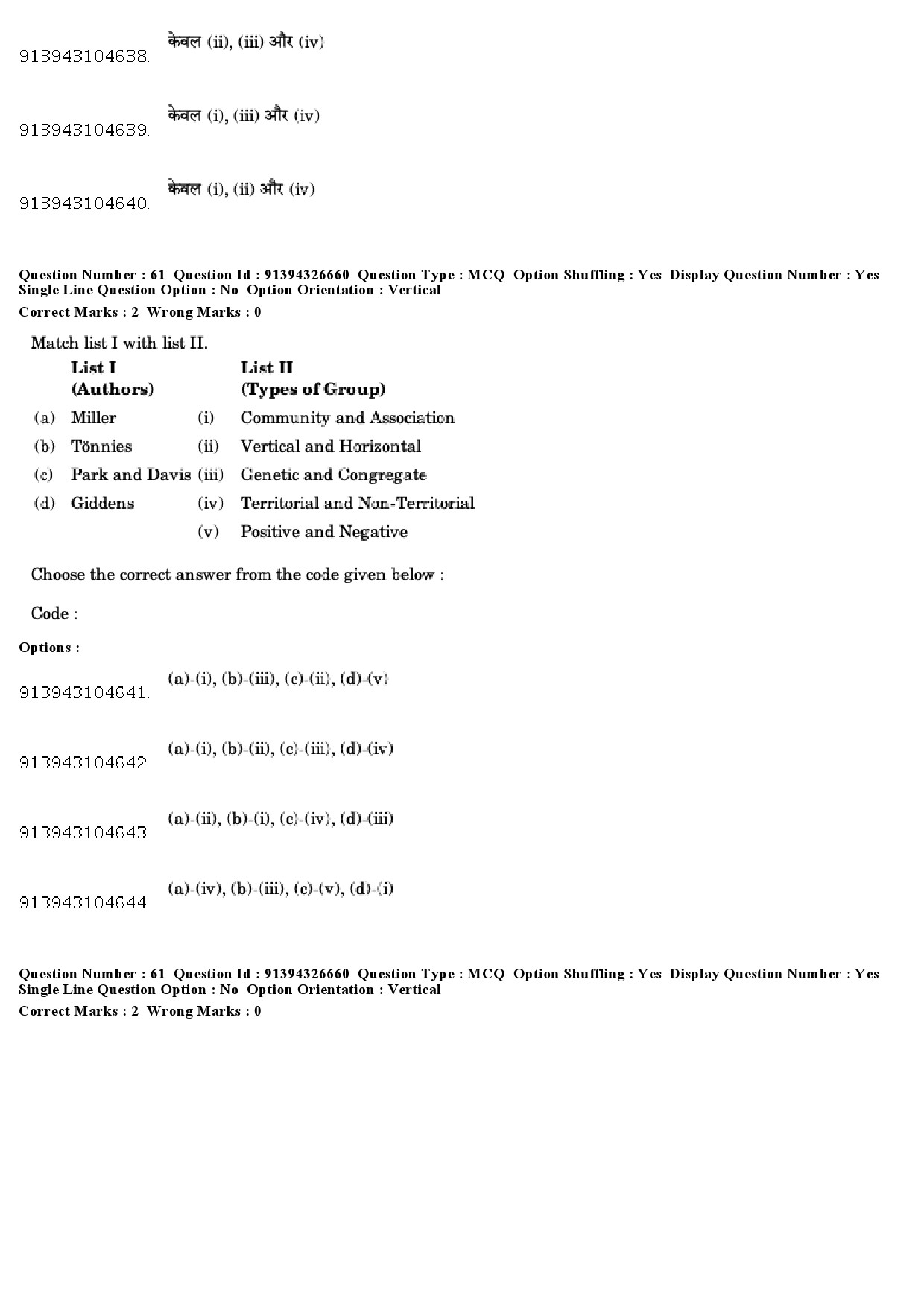 UGC NET Sociology Question Paper December 2018 55