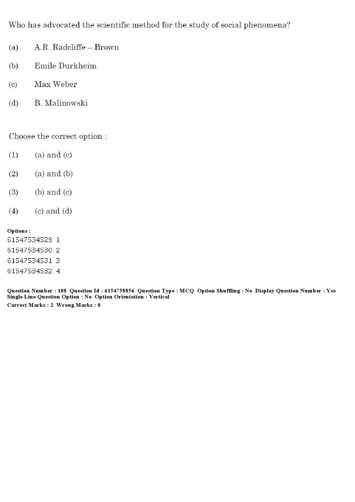 UGC NET Sociology Question Paper December 2019 106