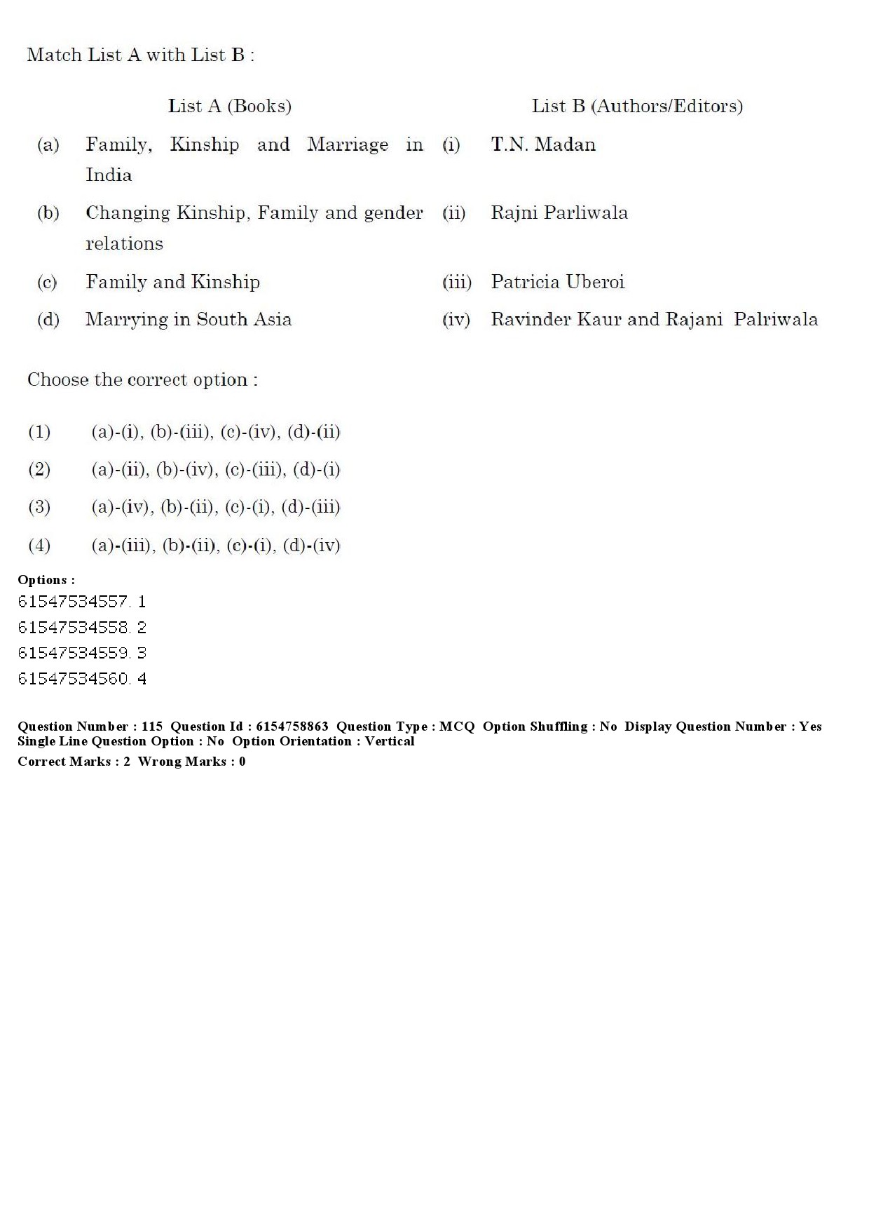 UGC NET Sociology Question Paper December 2019 120