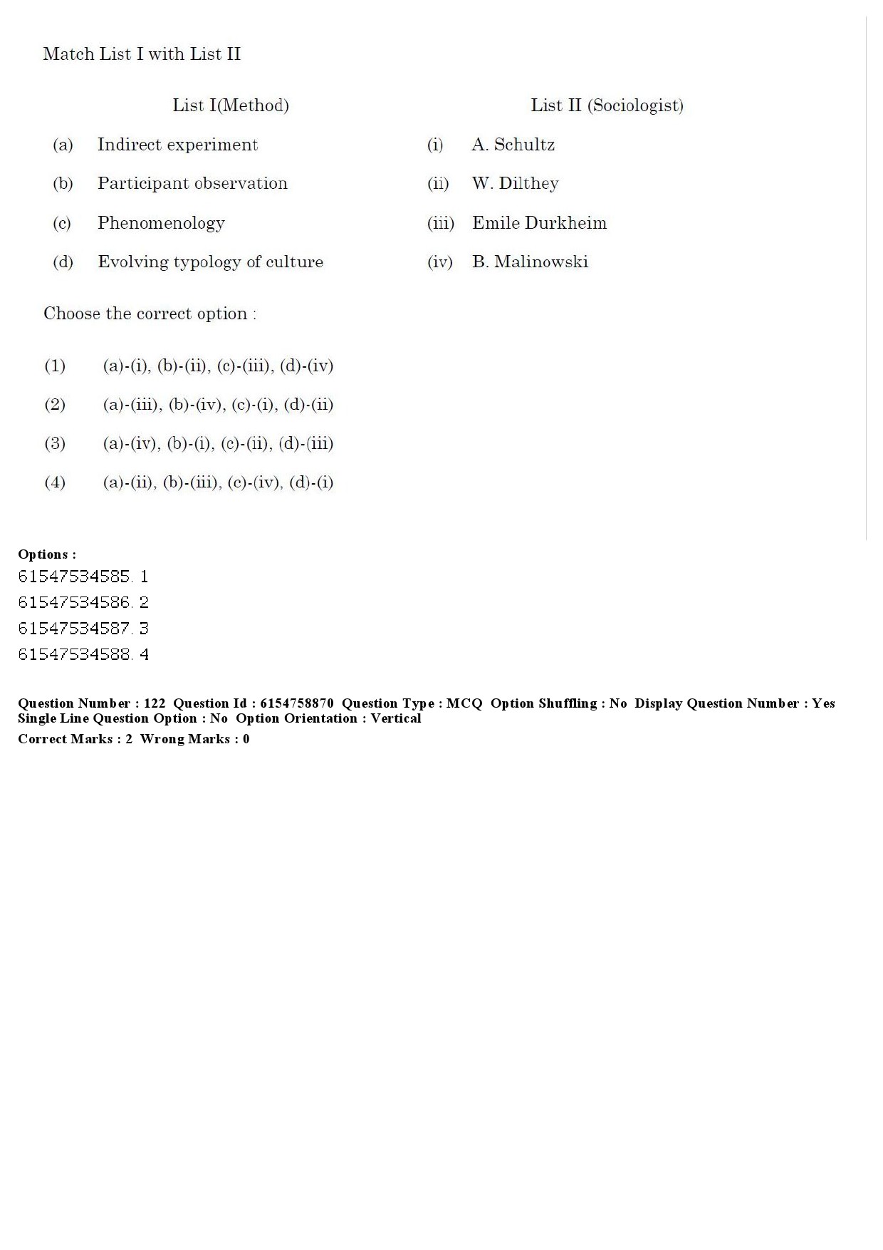 UGC NET Sociology Question Paper December 2019 134