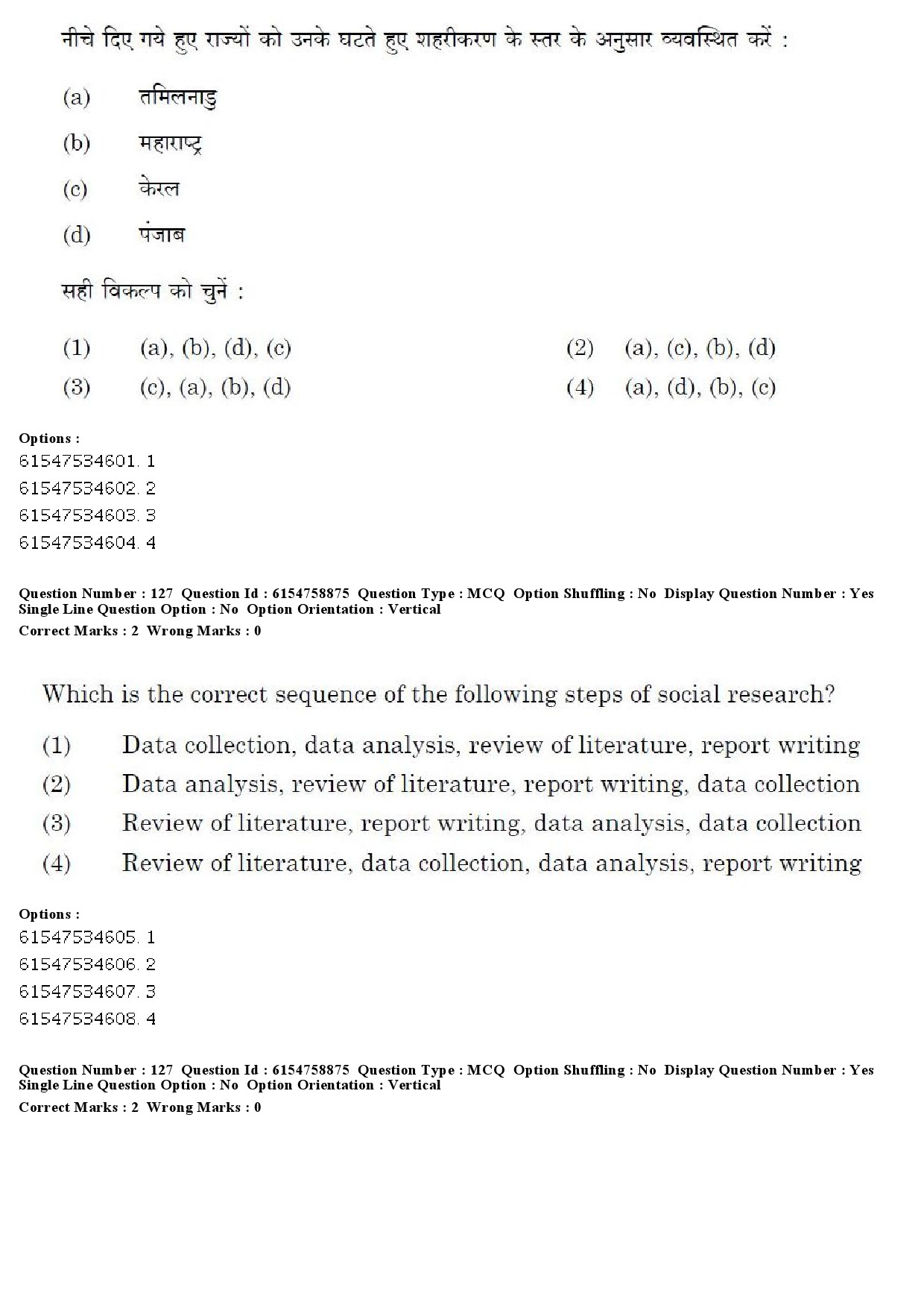 UGC NET Sociology Question Paper December 2019 141