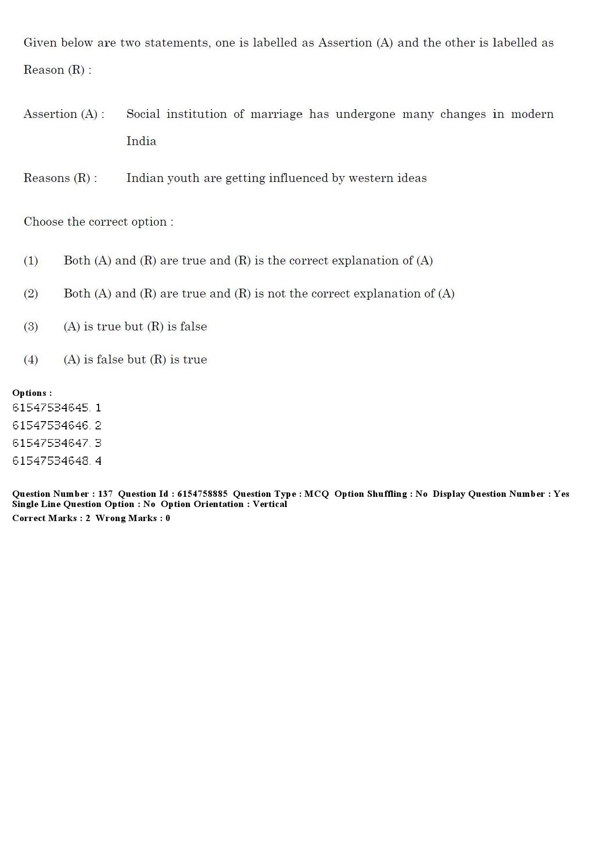 UGC NET Sociology Question Paper December 2019 156