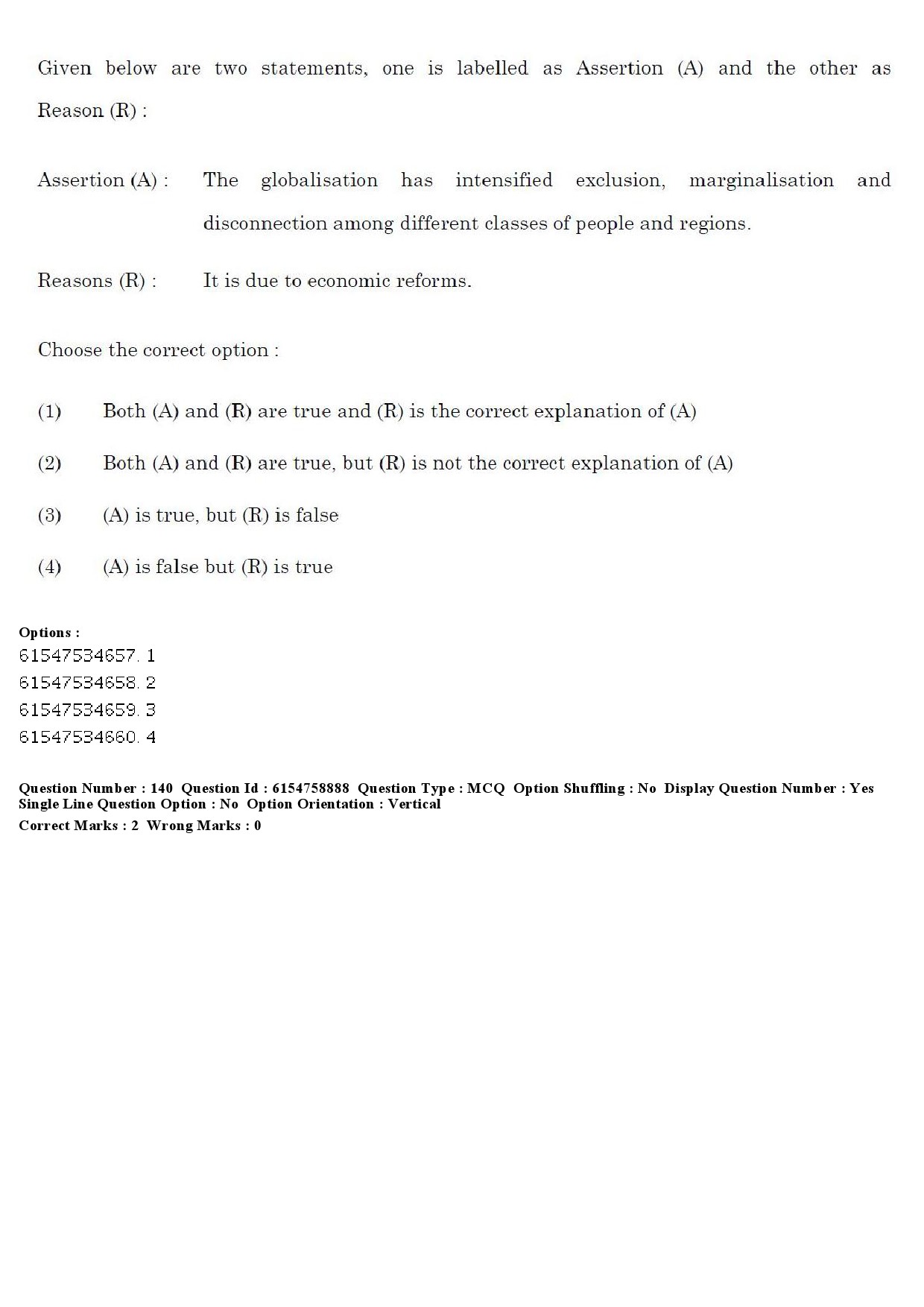 UGC NET Sociology Question Paper December 2019 162