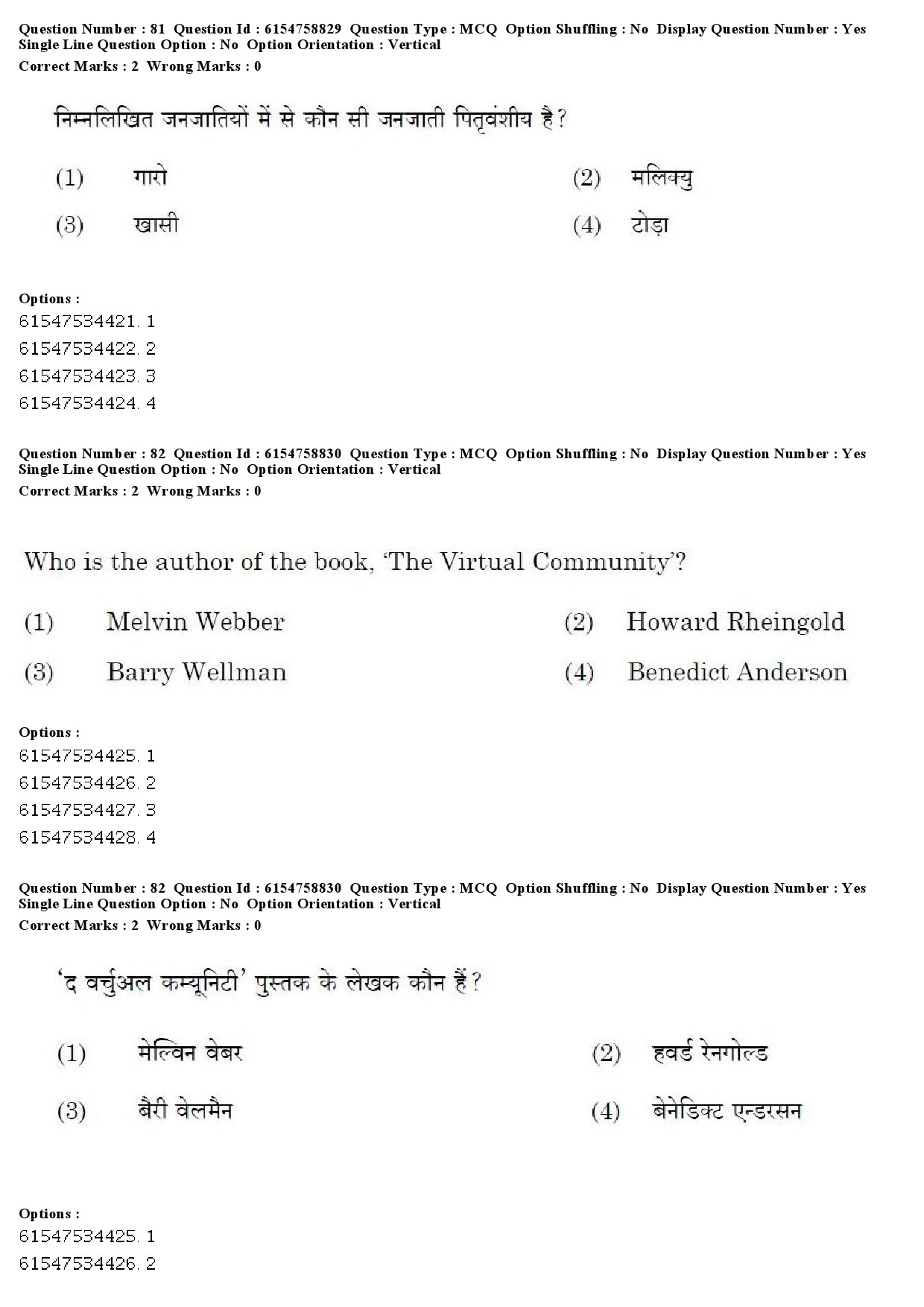 UGC NET Sociology Question Paper December 2019 74