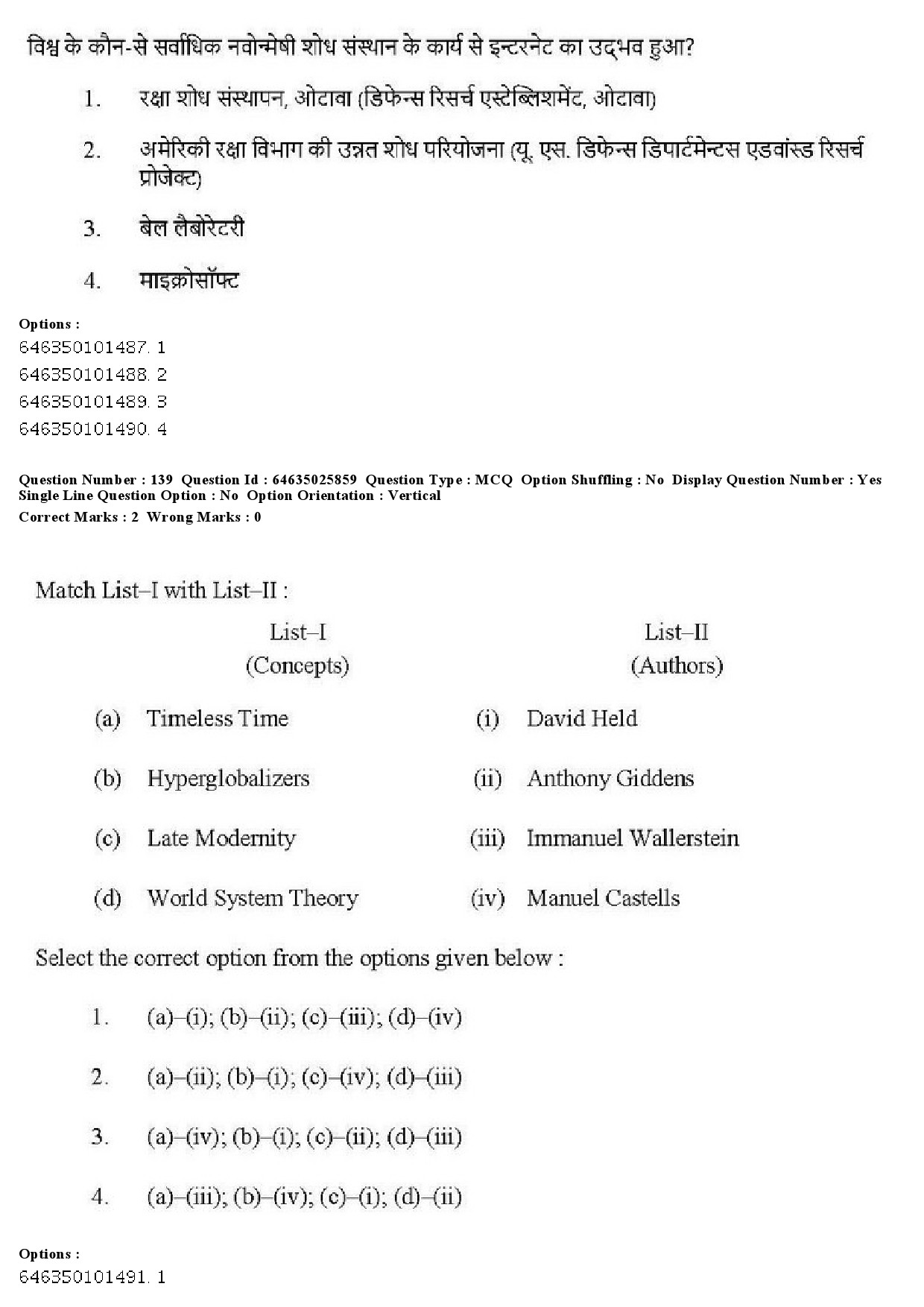 UGC NET Sociology Question Paper June 2019 128