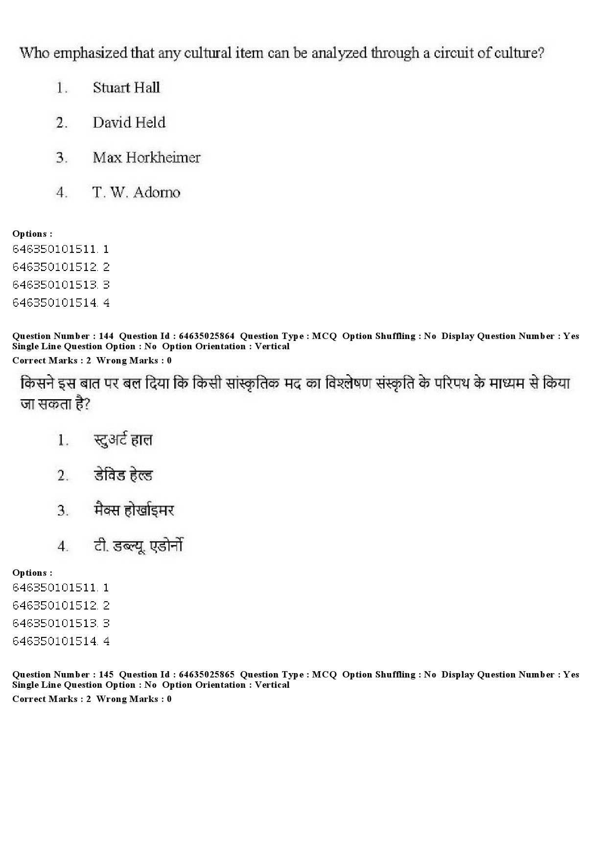 UGC NET Sociology Question Paper June 2019 134