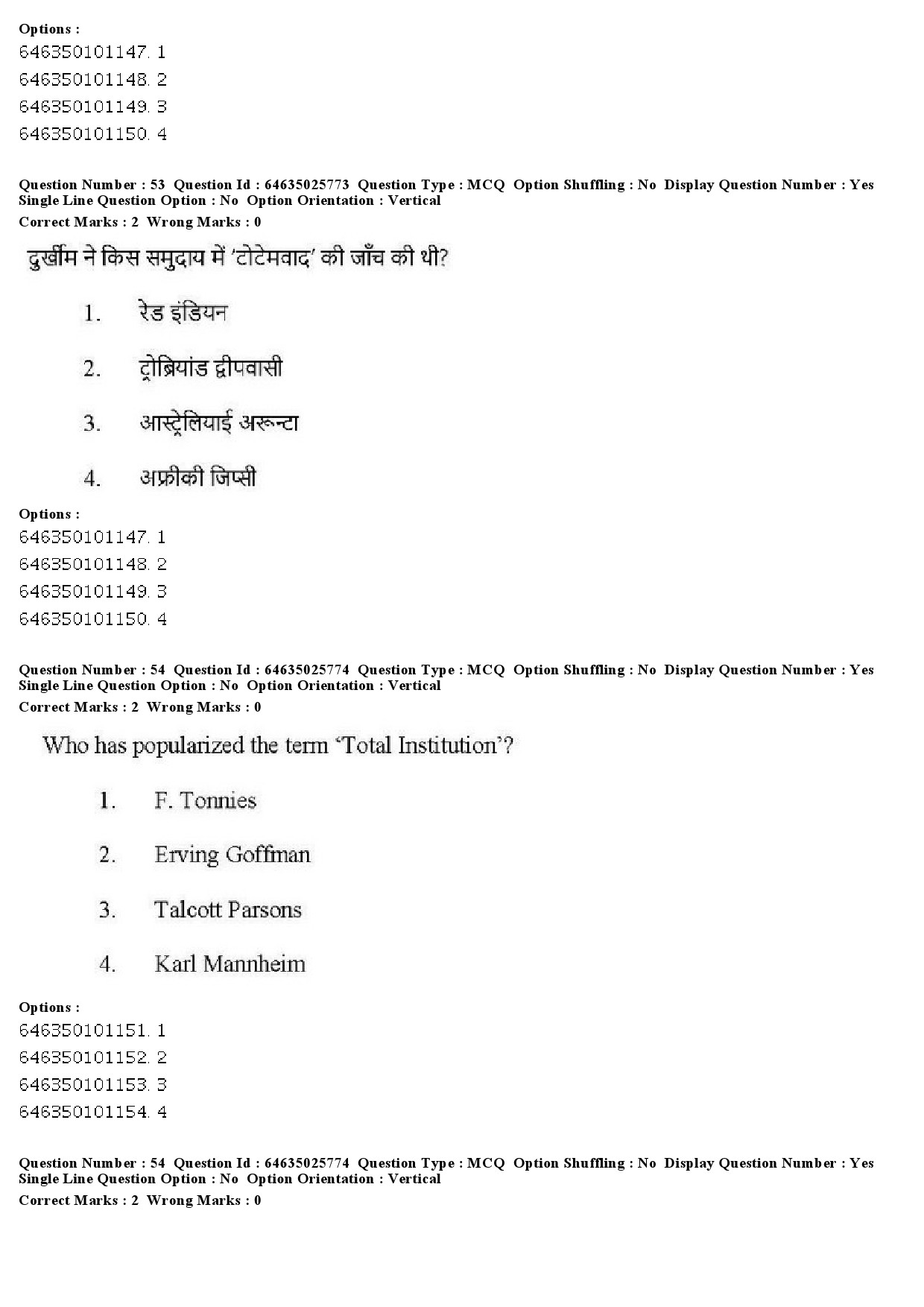 UGC NET Sociology Question Paper June 2019 42