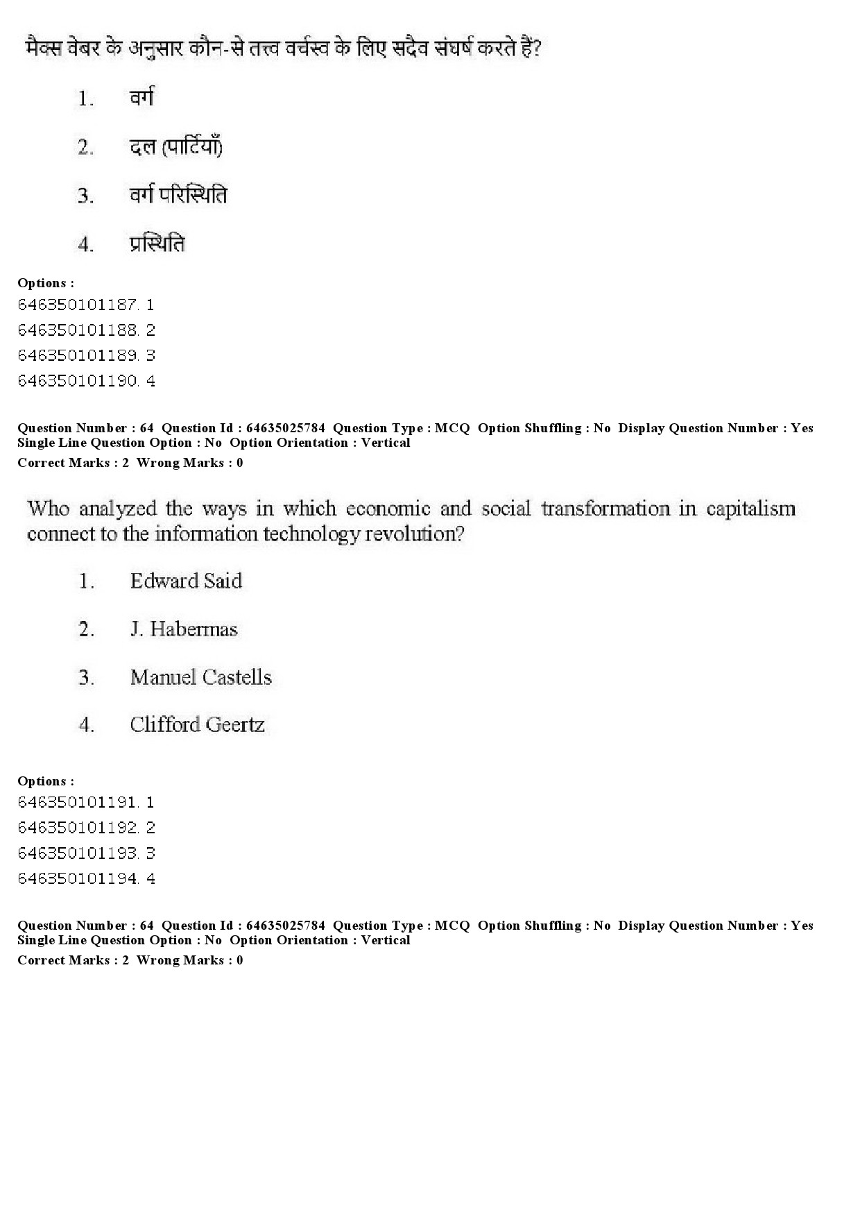 UGC NET Sociology Question Paper June 2019 53