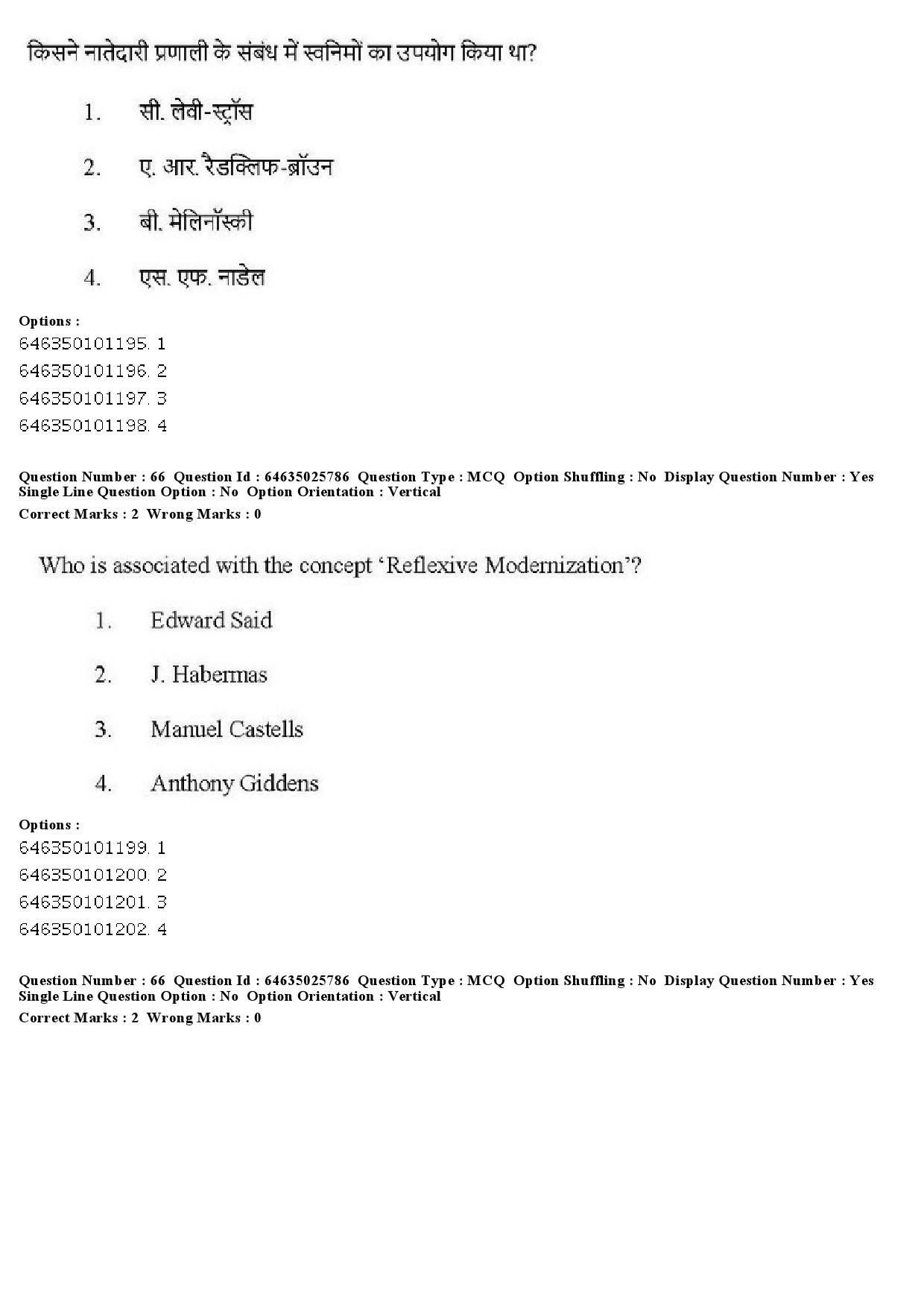 UGC NET Sociology Question Paper June 2019 55