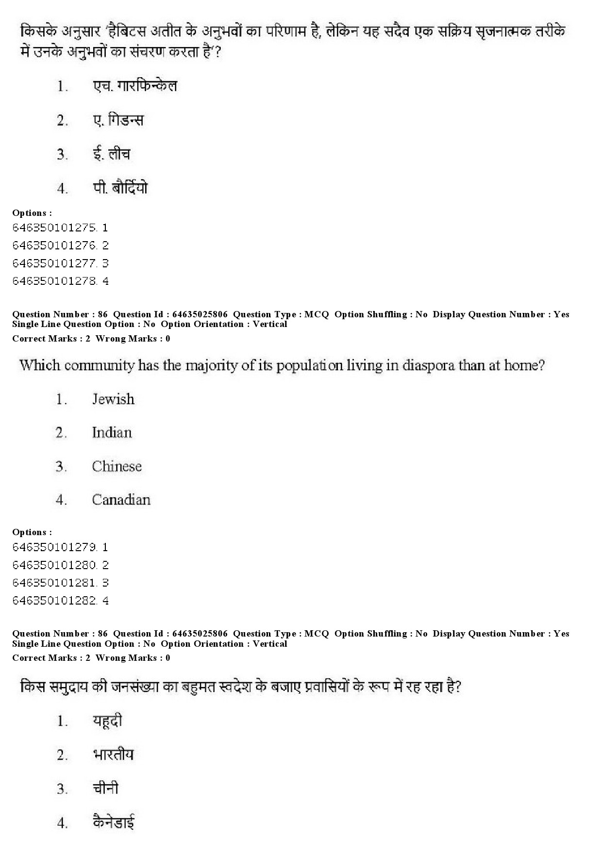 UGC NET Sociology Question Paper June 2019 75