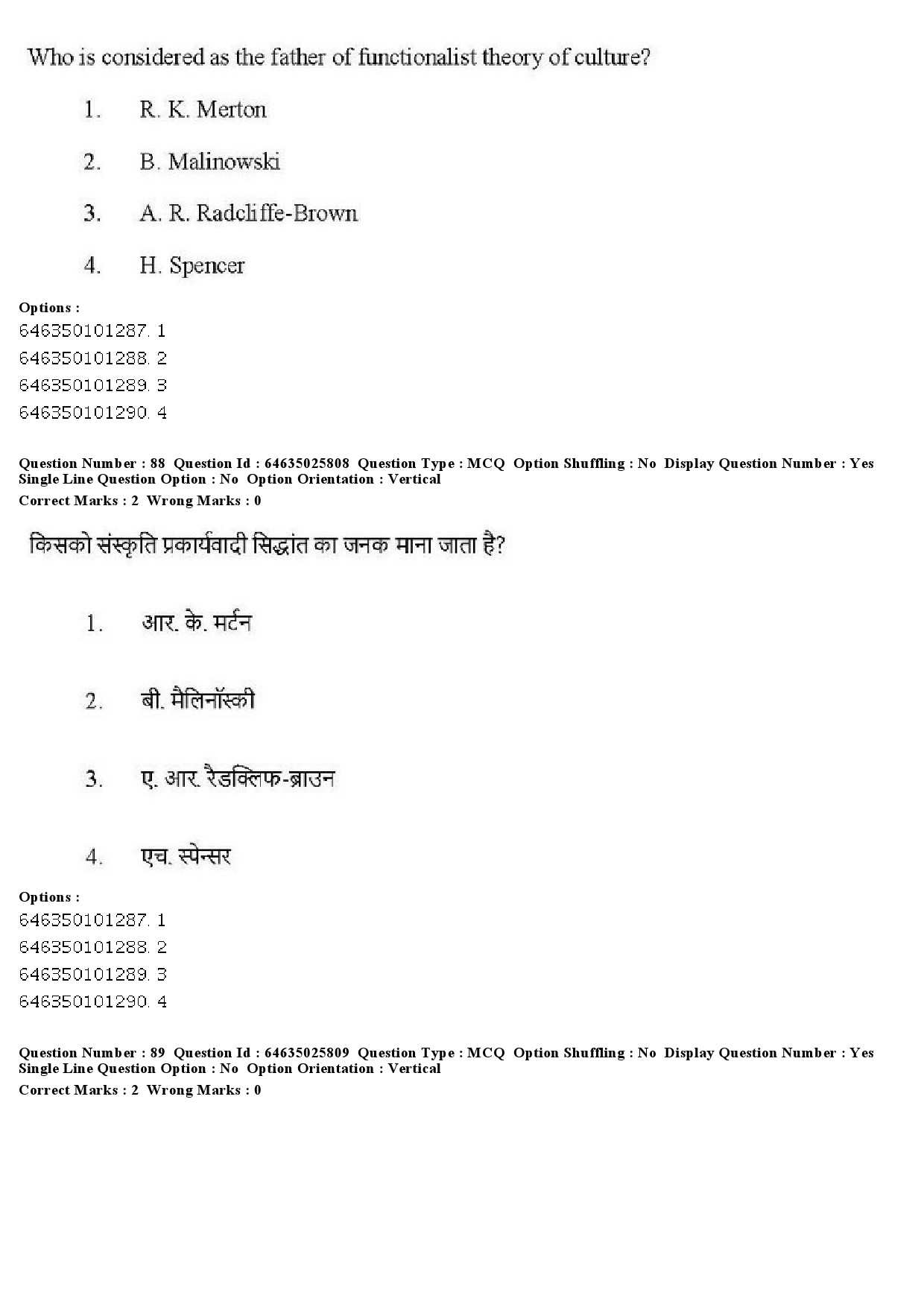 UGC NET Sociology Question Paper June 2019 77