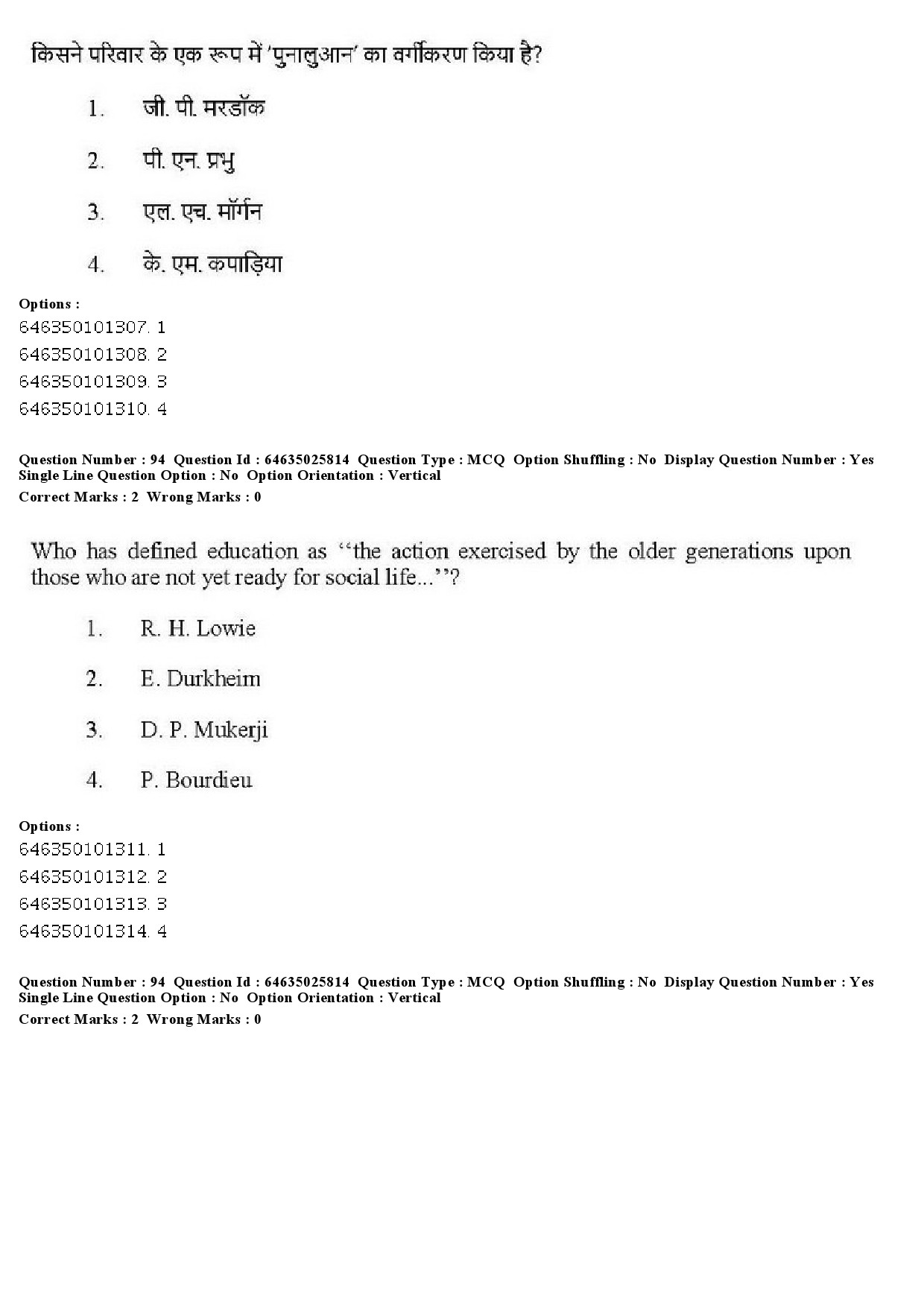 UGC NET Sociology Question Paper June 2019 83