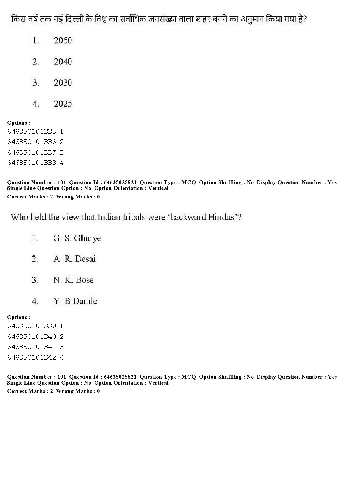 UGC NET Sociology Question Paper June 2019 90