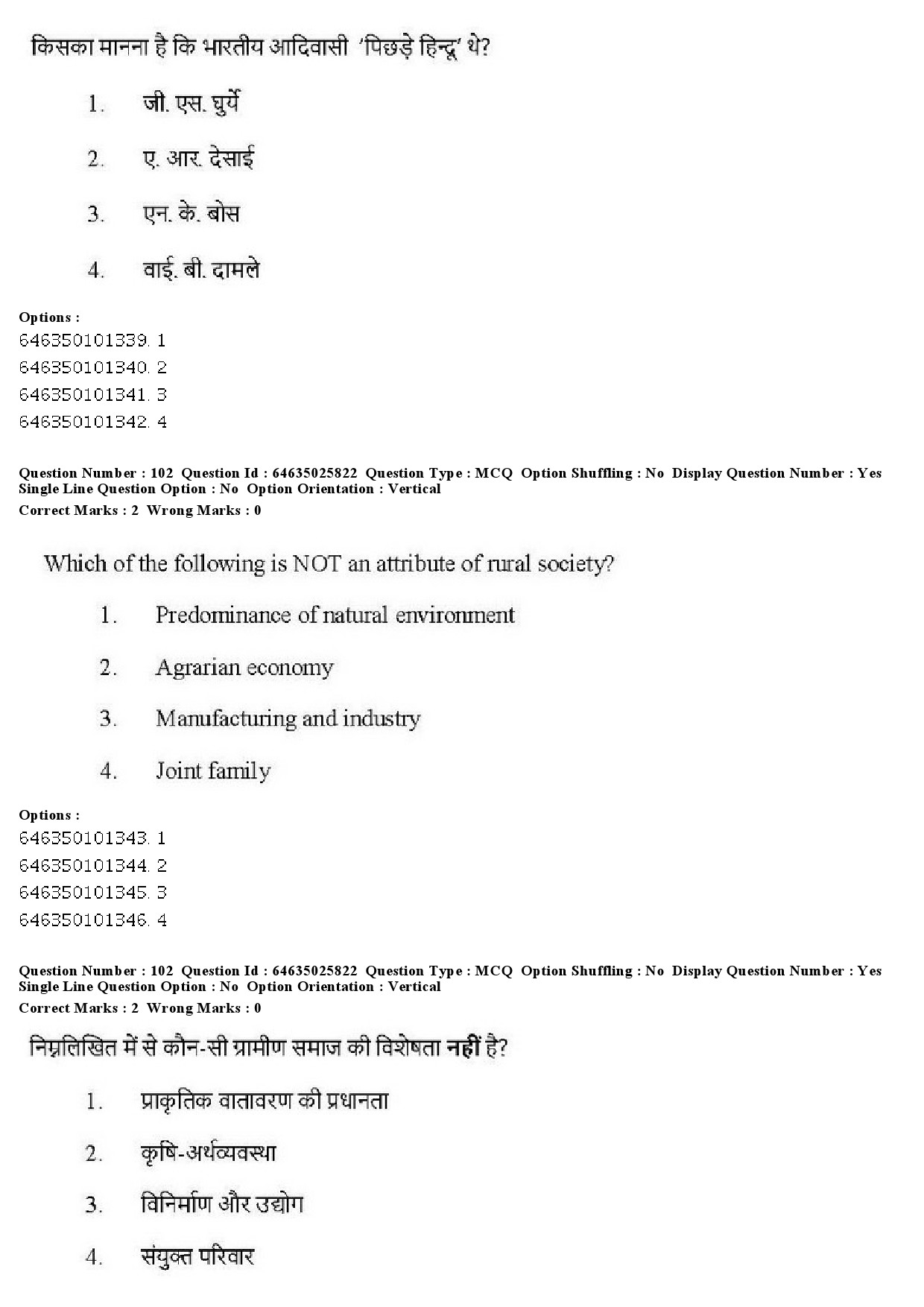 UGC NET Sociology Question Paper June 2019 91