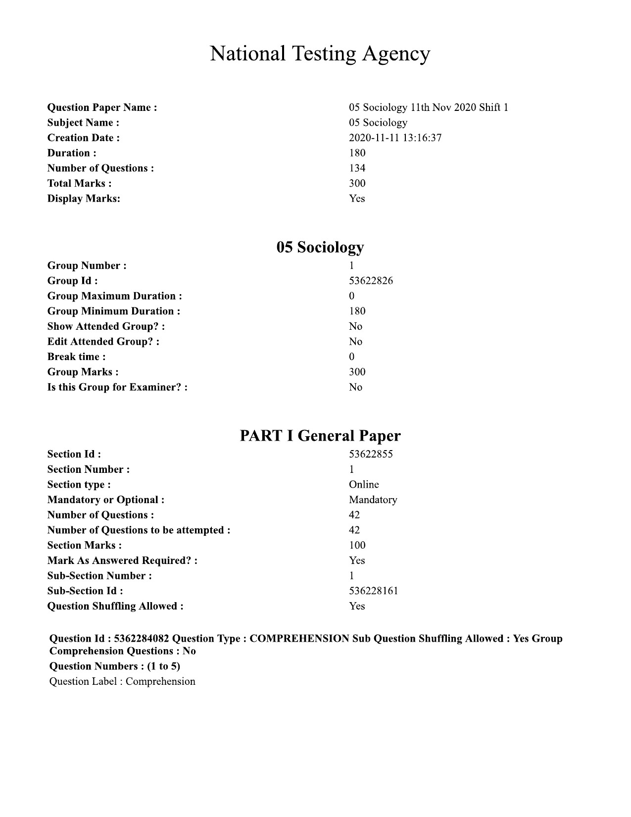 UGC NET Sociology Question Paper September 2020 1