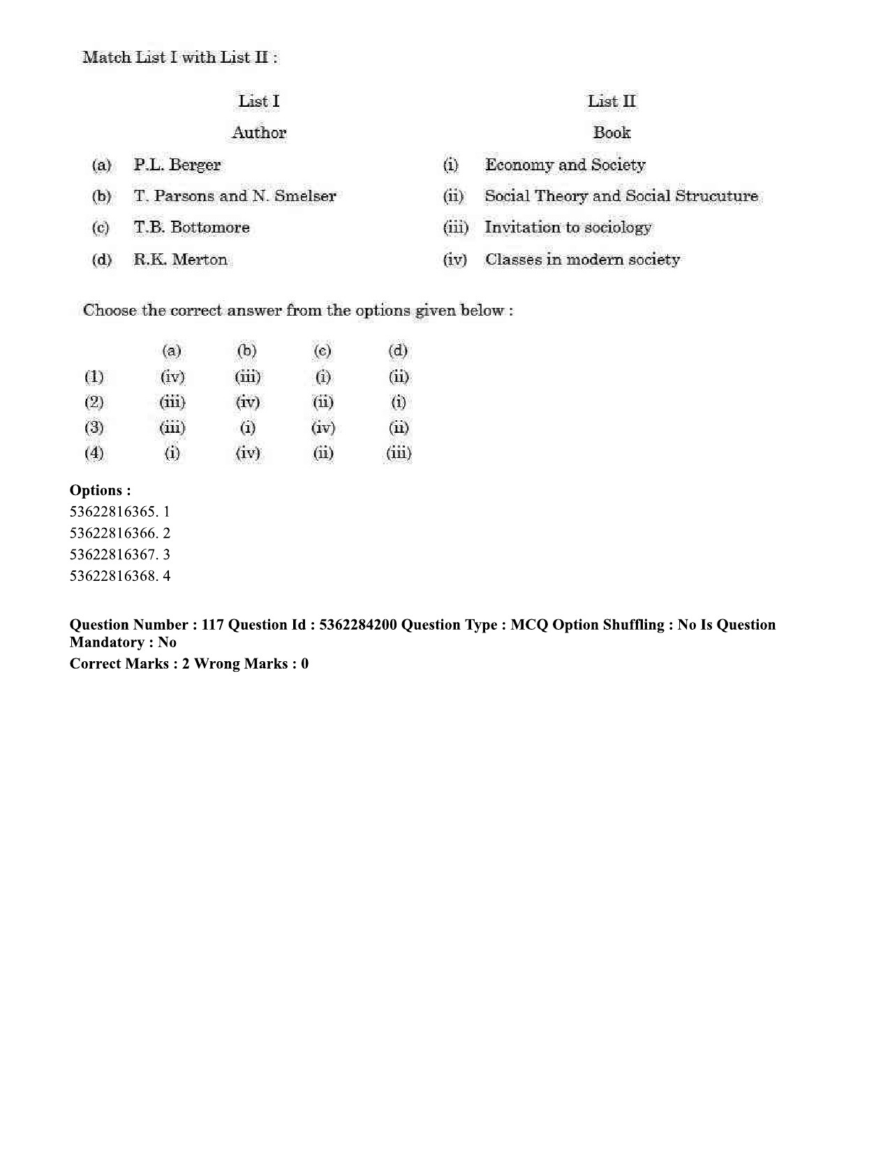 UGC NET Sociology Question Paper September 2020 109