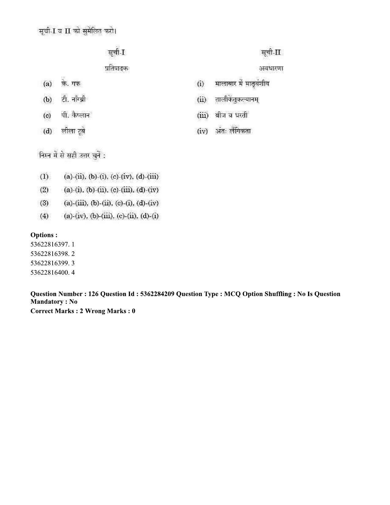 UGC NET Sociology Question Paper September 2020 125