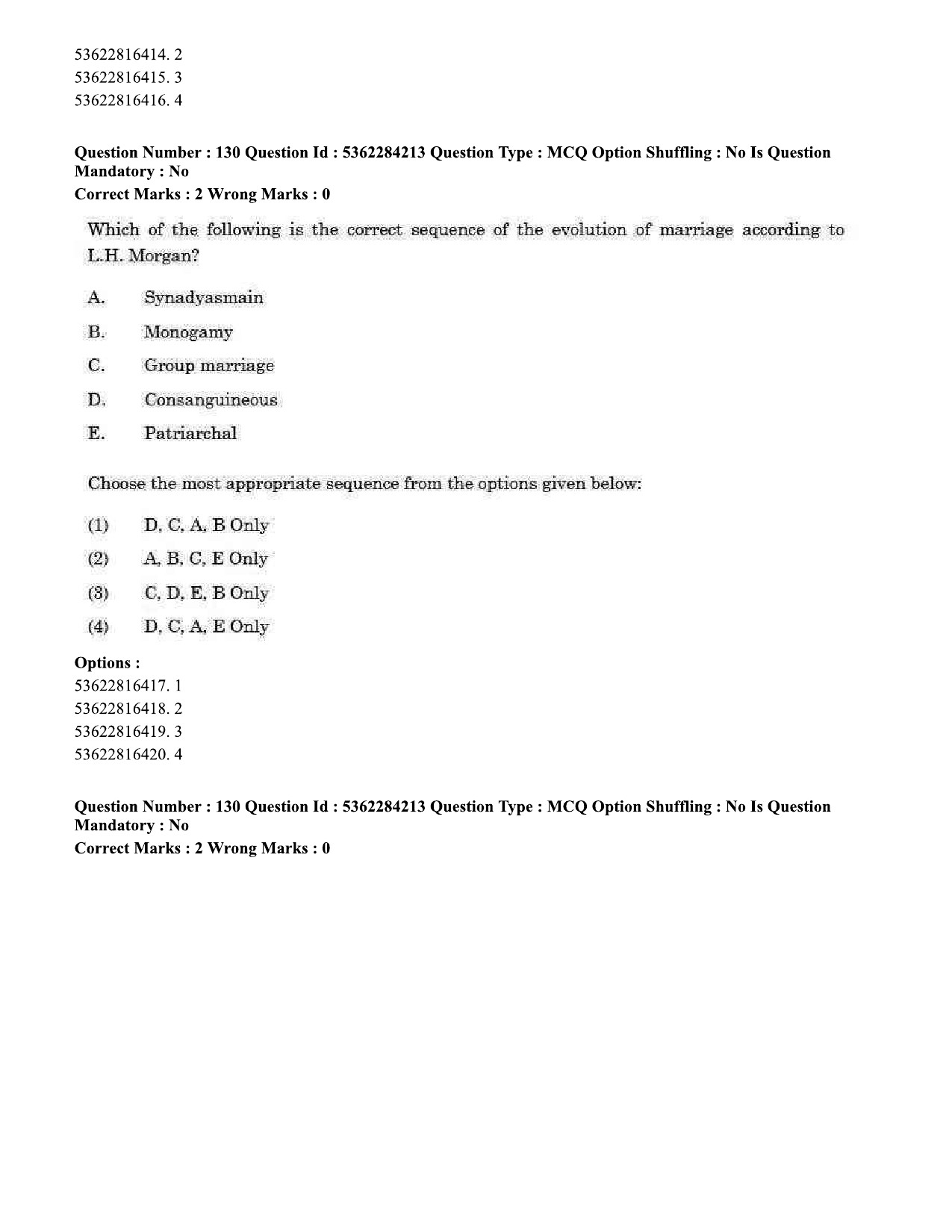 UGC NET Sociology Question Paper September 2020 131