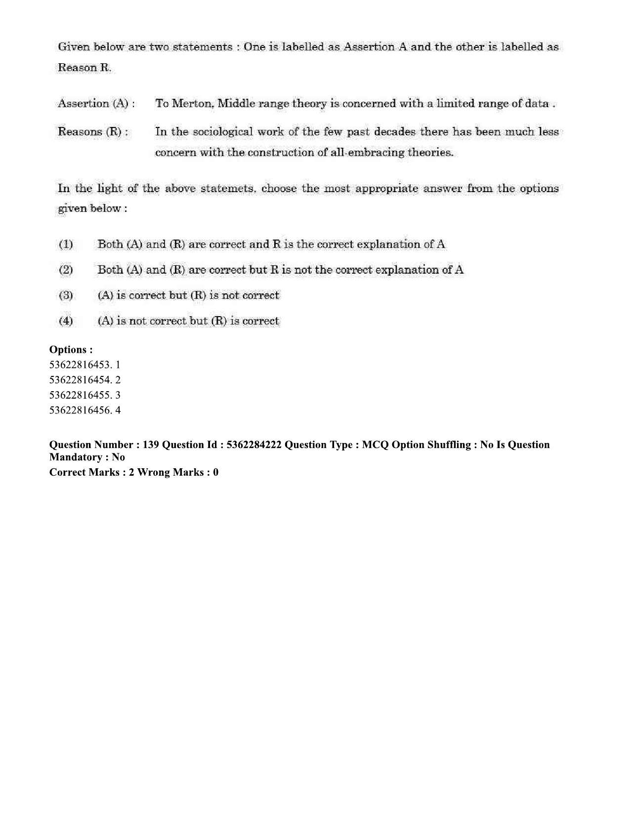 UGC NET Sociology Question Paper September 2020 144