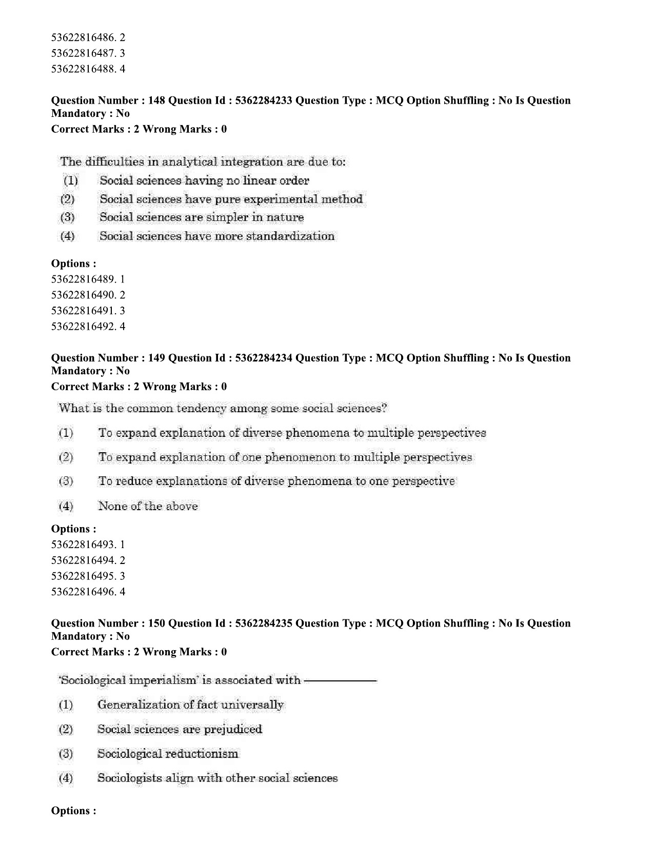 UGC NET Sociology Question Paper September 2020 153