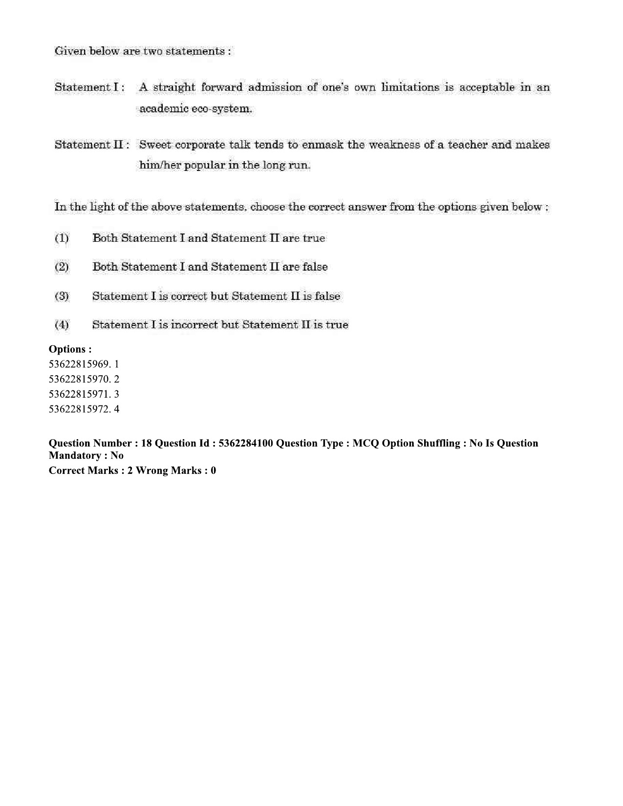 UGC NET Sociology Question Paper September 2020 20