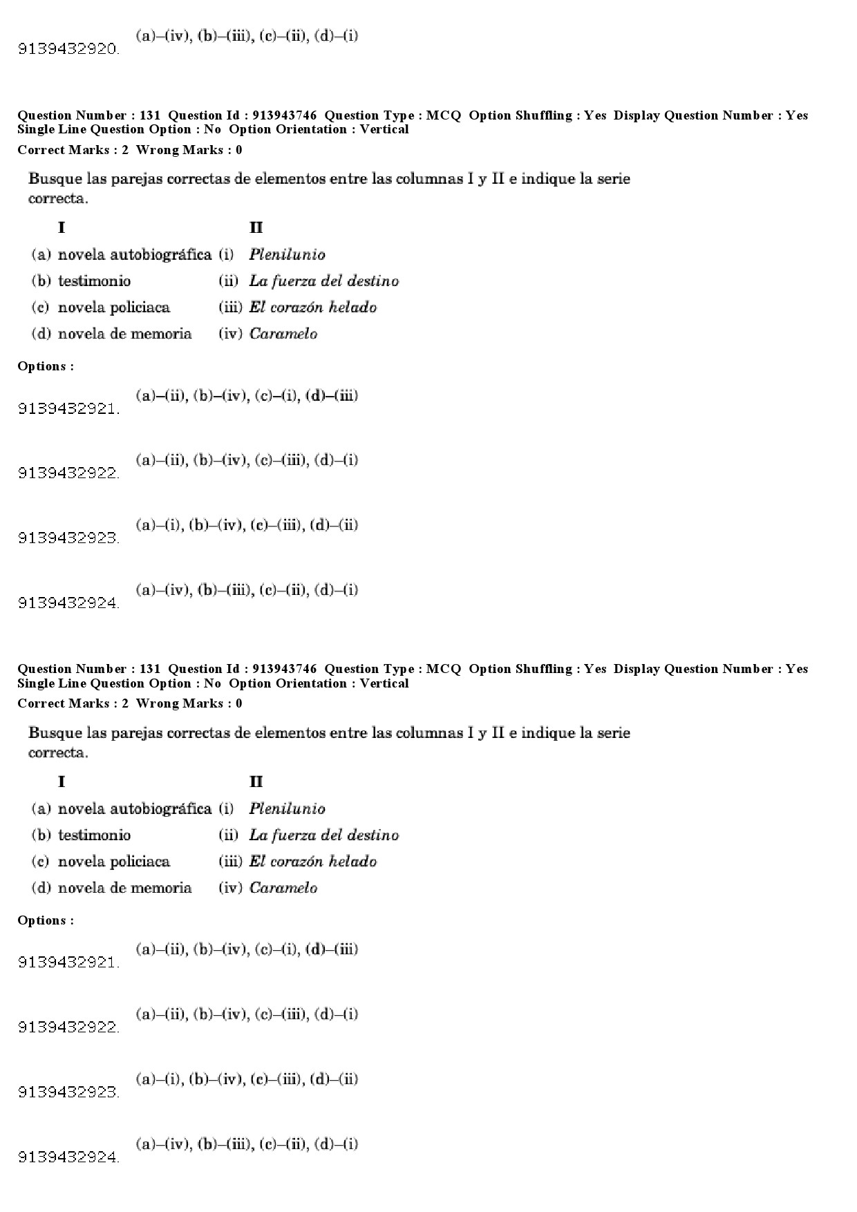 UGC NET Spanish Question Paper December 2018 106