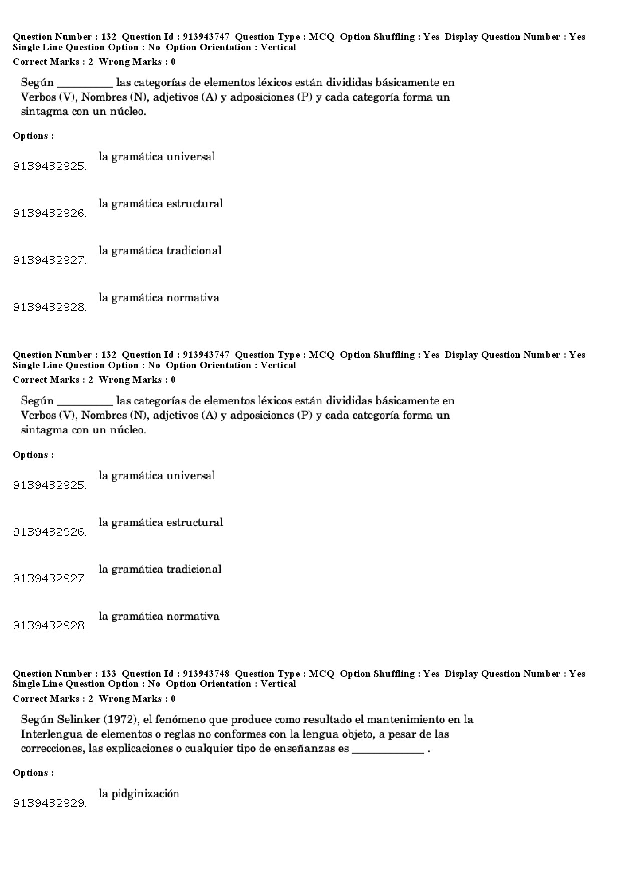 UGC NET Spanish Question Paper December 2018 107