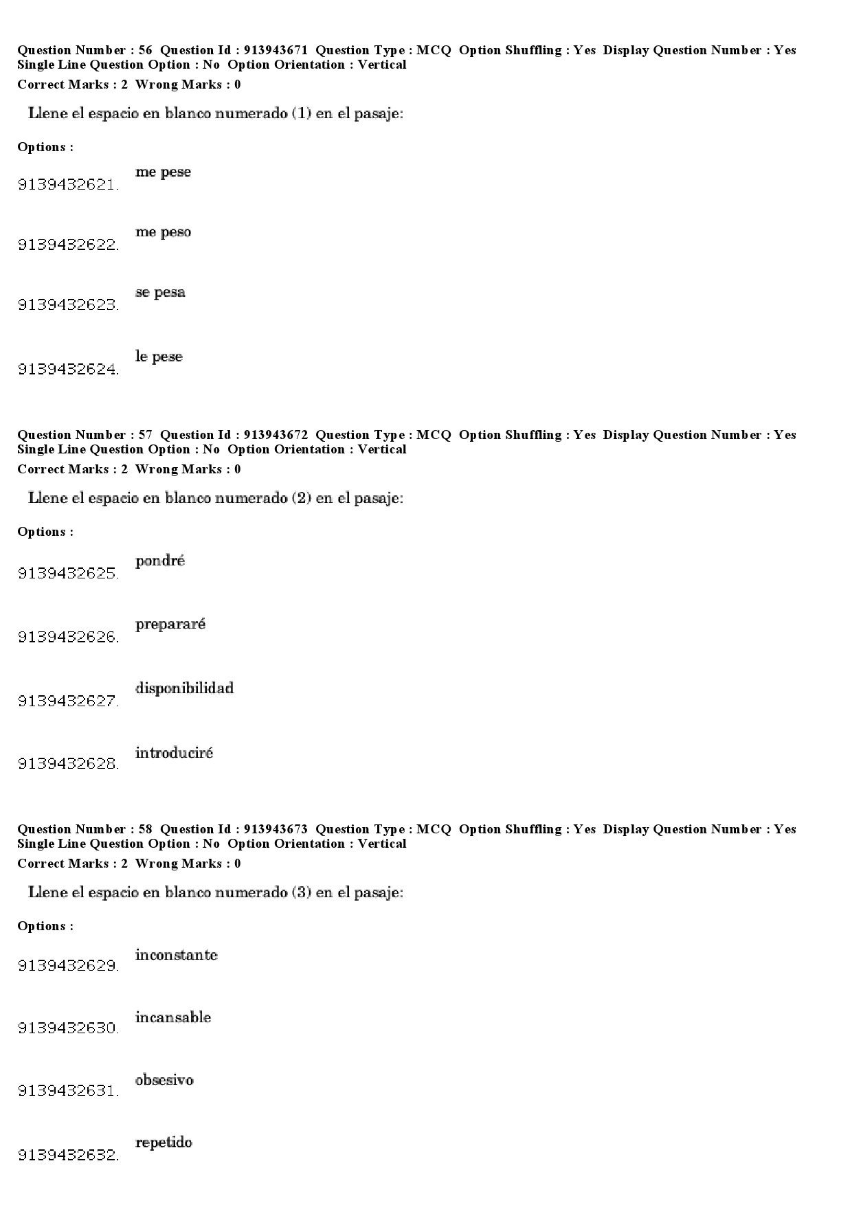 UGC NET Spanish Question Paper December 2018 52