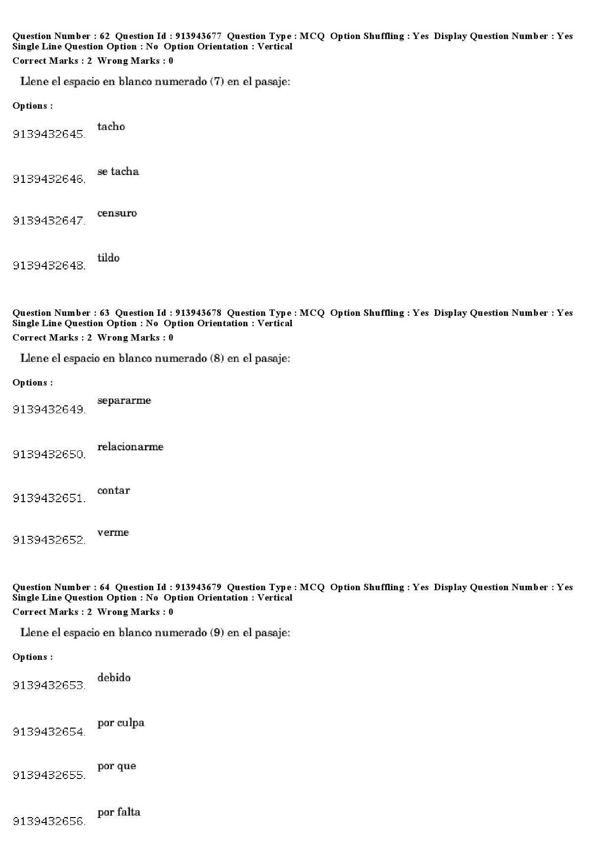 UGC NET Spanish Question Paper December 2018 54