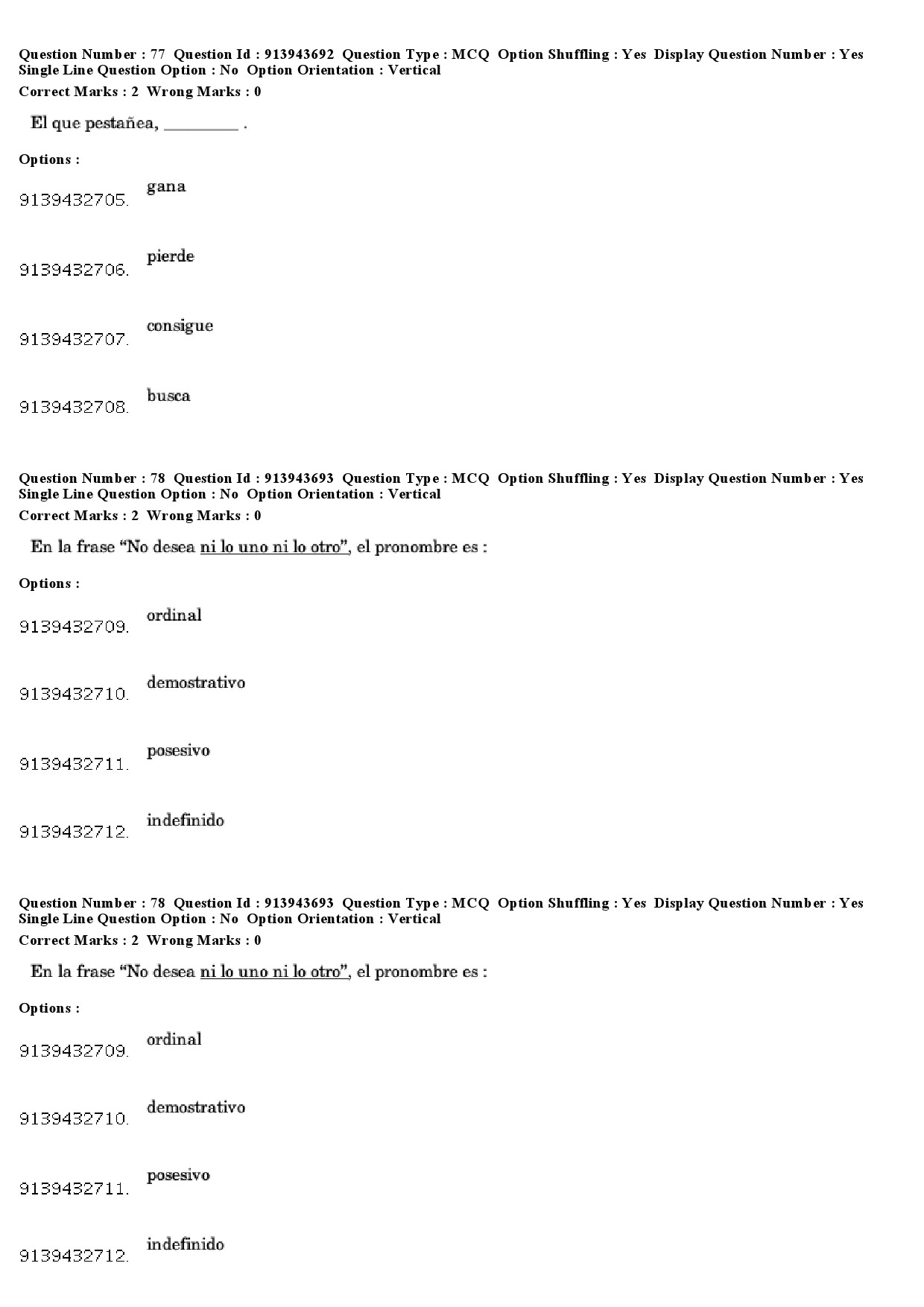 UGC NET Spanish Question Paper December 2018 67