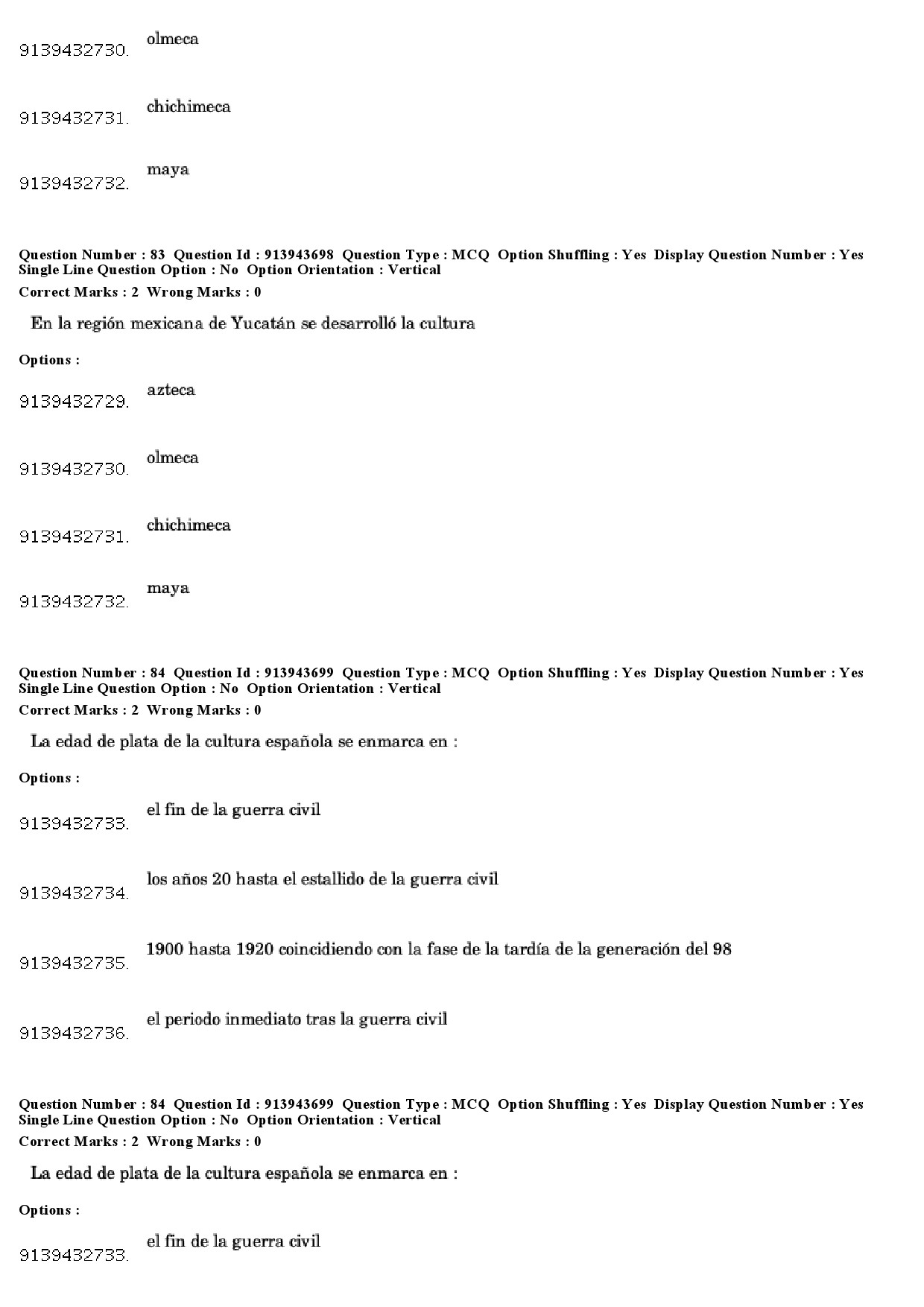 UGC NET Spanish Question Paper December 2018 71