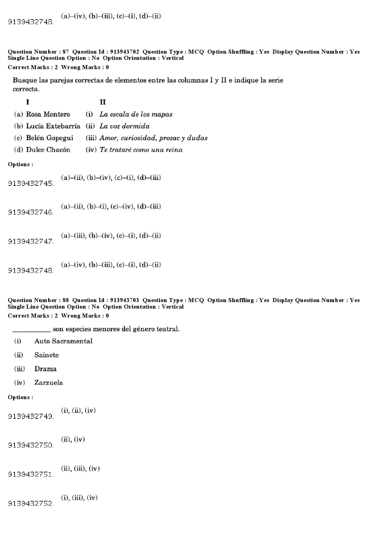 UGC NET Spanish Question Paper December 2018 74