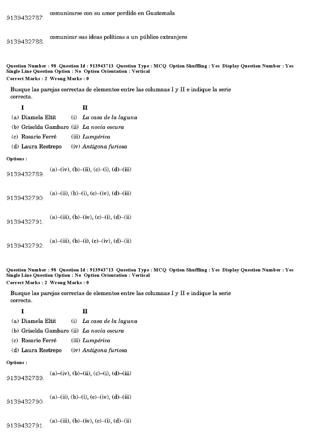 UGC NET Spanish Question Paper December 2018 82