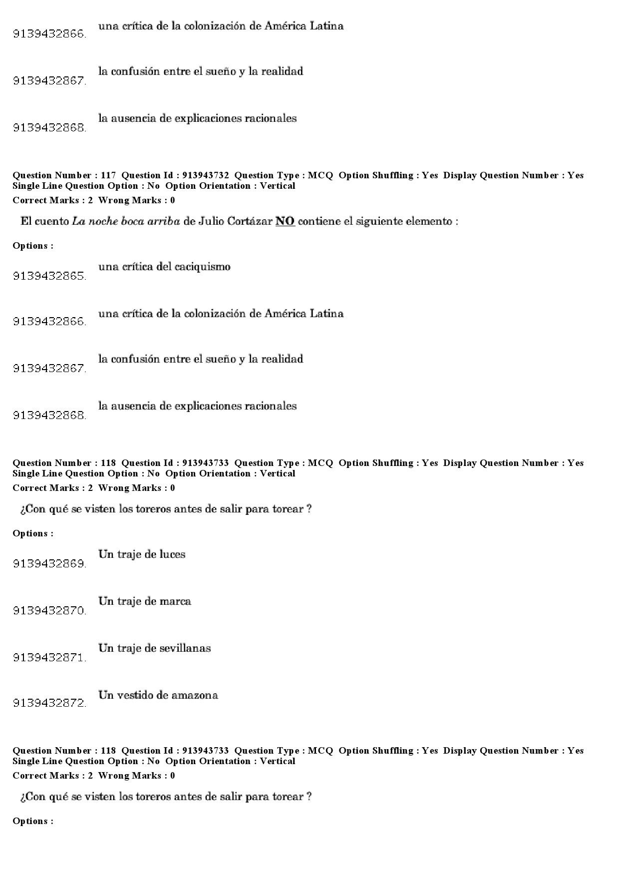 UGC NET Spanish Question Paper December 2018 96