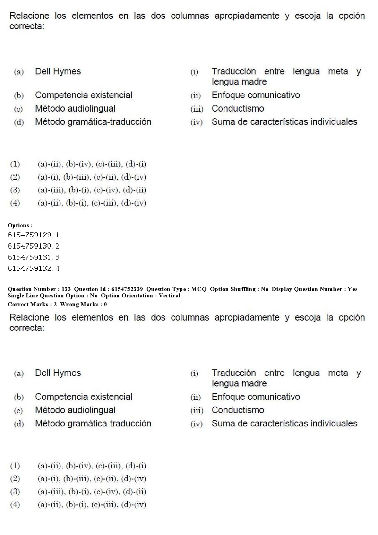 UGC NET Spanish Question Paper December 2019 109