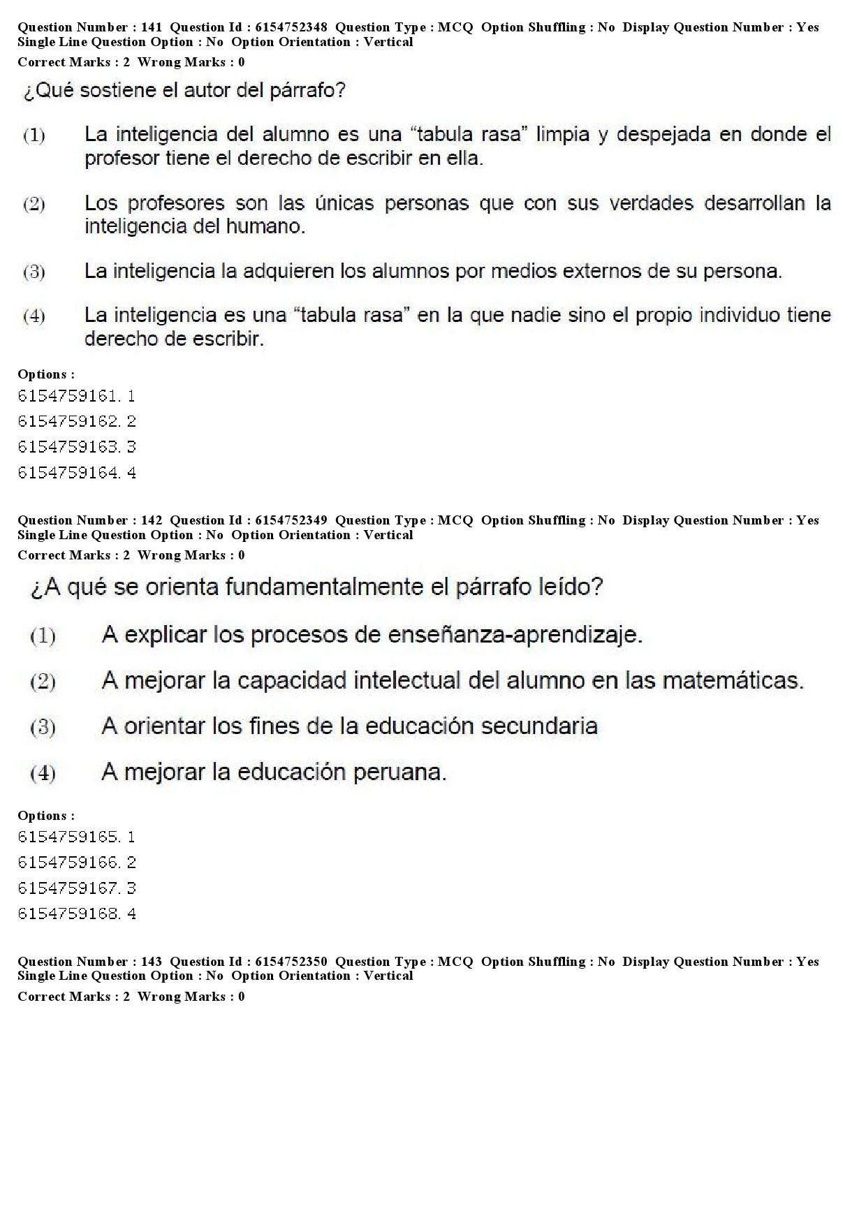 UGC NET Spanish Question Paper December 2019 119