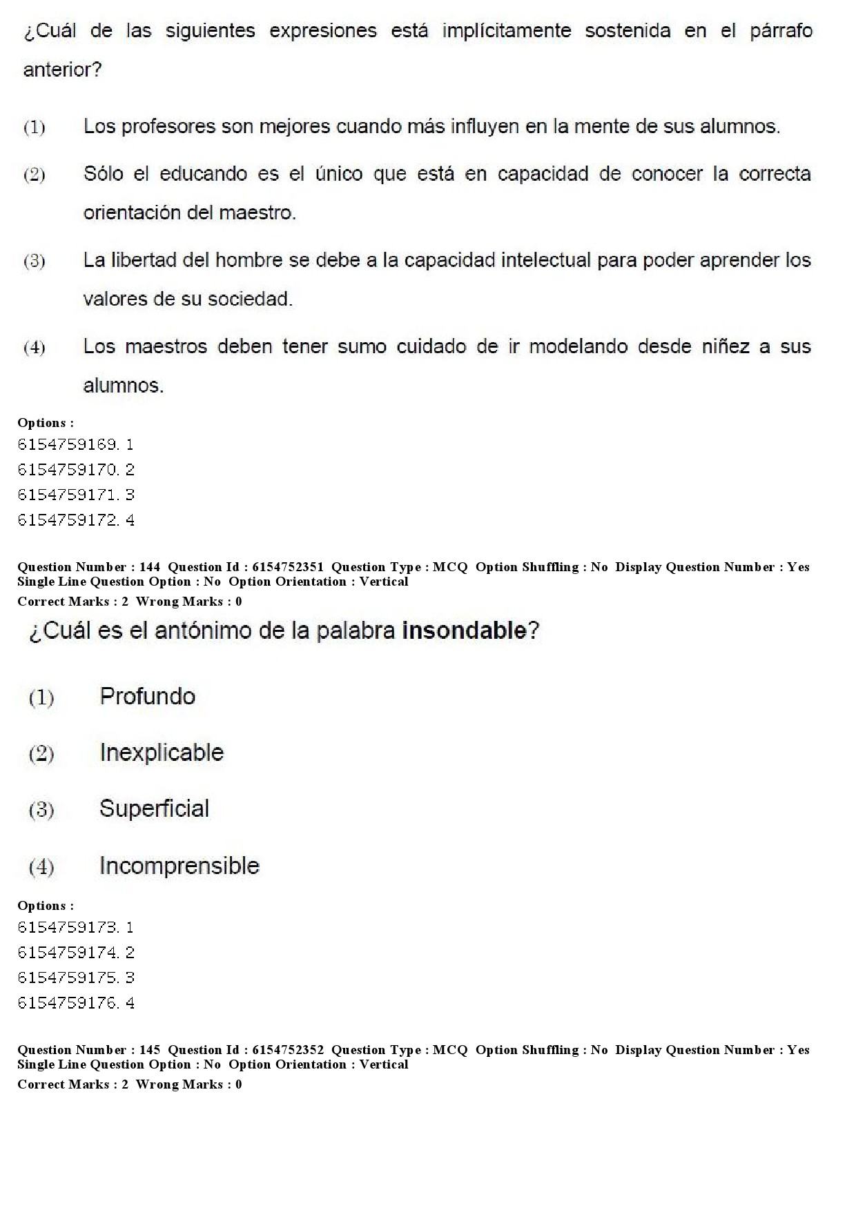 UGC NET Spanish Question Paper December 2019 120