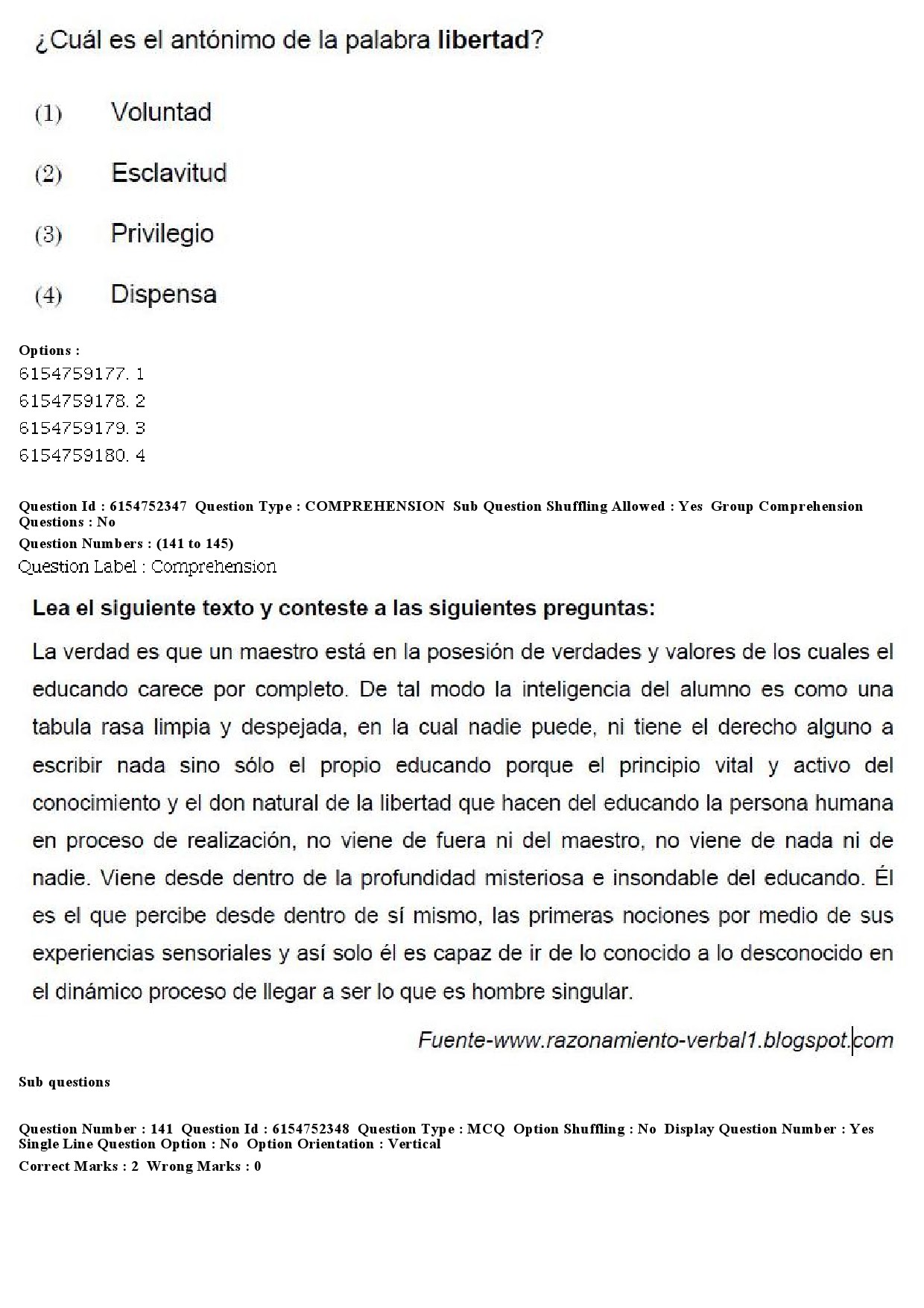 UGC NET Spanish Question Paper December 2019 121