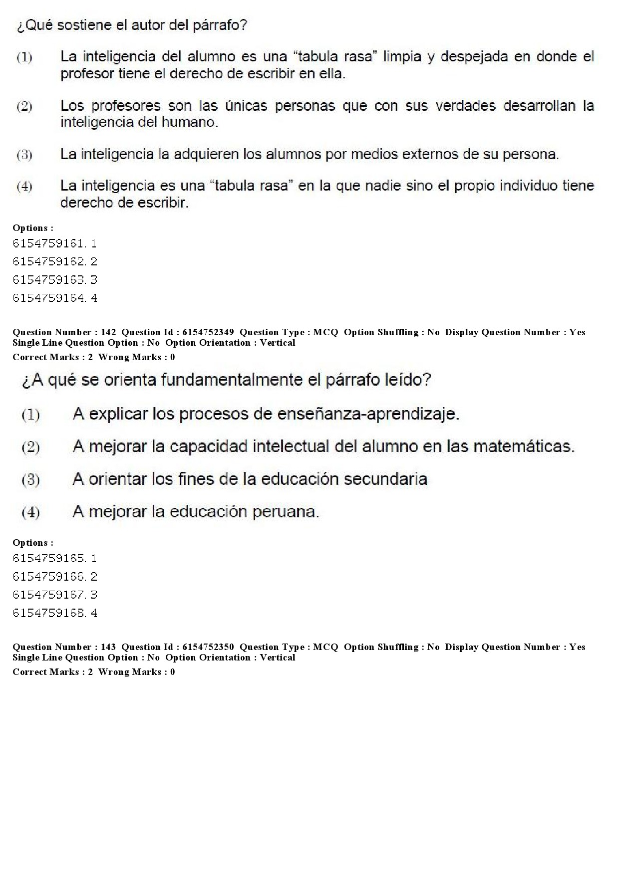 UGC NET Spanish Question Paper December 2019 122