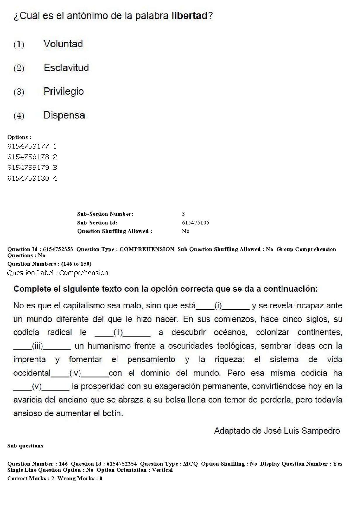 UGC NET Spanish Question Paper December 2019 124