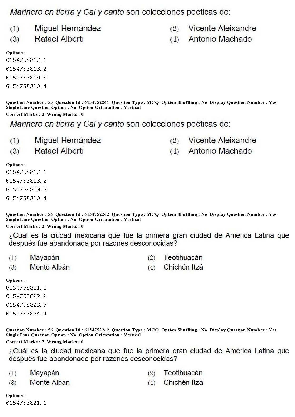 UGC NET Spanish Question Paper December 2019 46