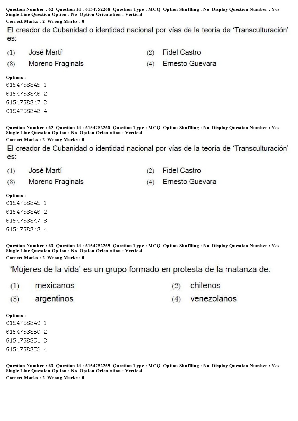 UGC NET Spanish Question Paper December 2019 50