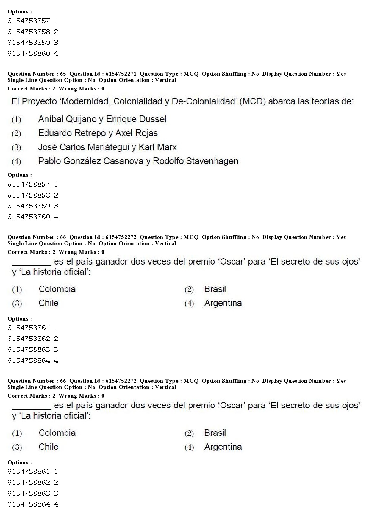 UGC NET Spanish Question Paper December 2019 52