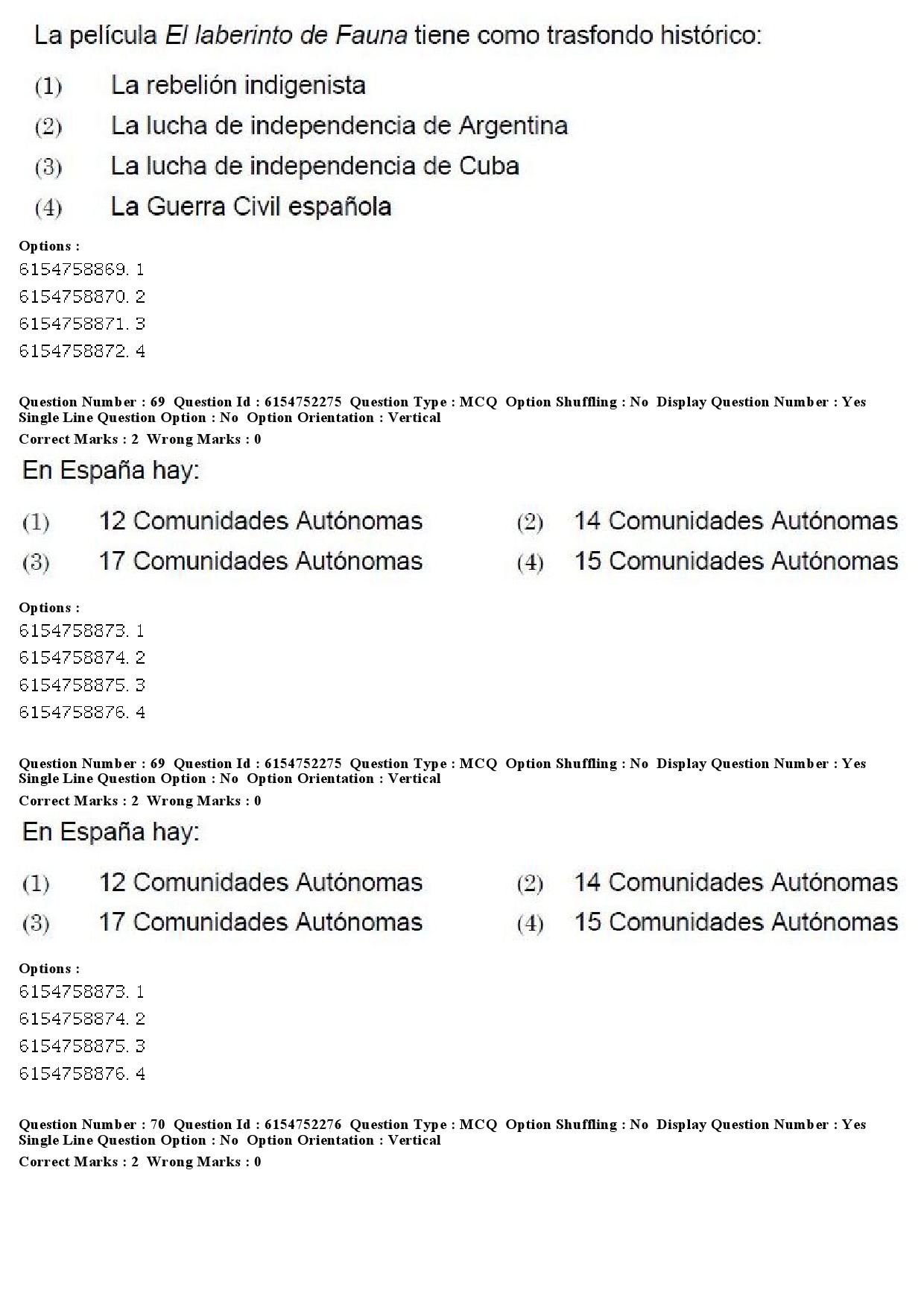 UGC NET Spanish Question Paper December 2019 54