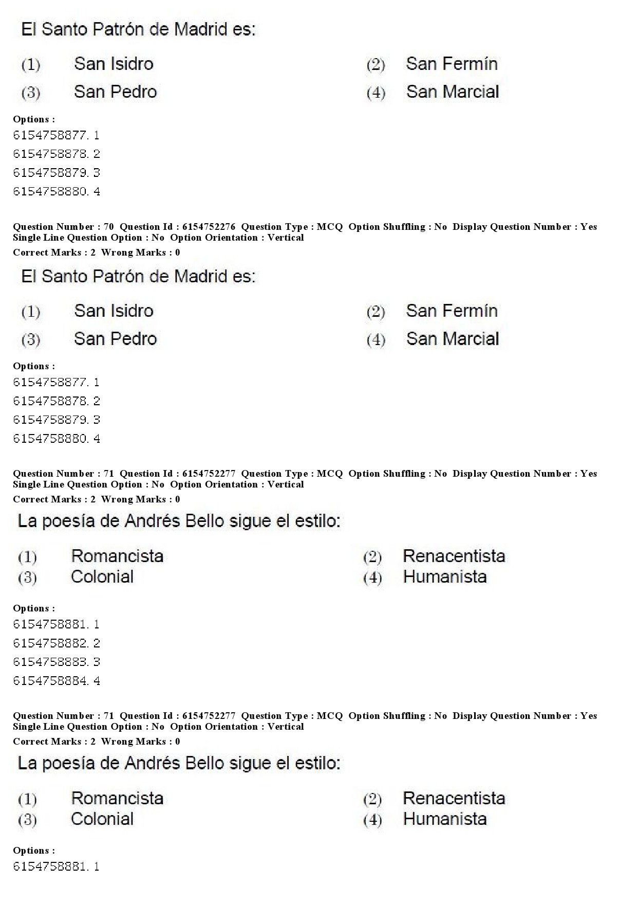 UGC NET Spanish Question Paper December 2019 55