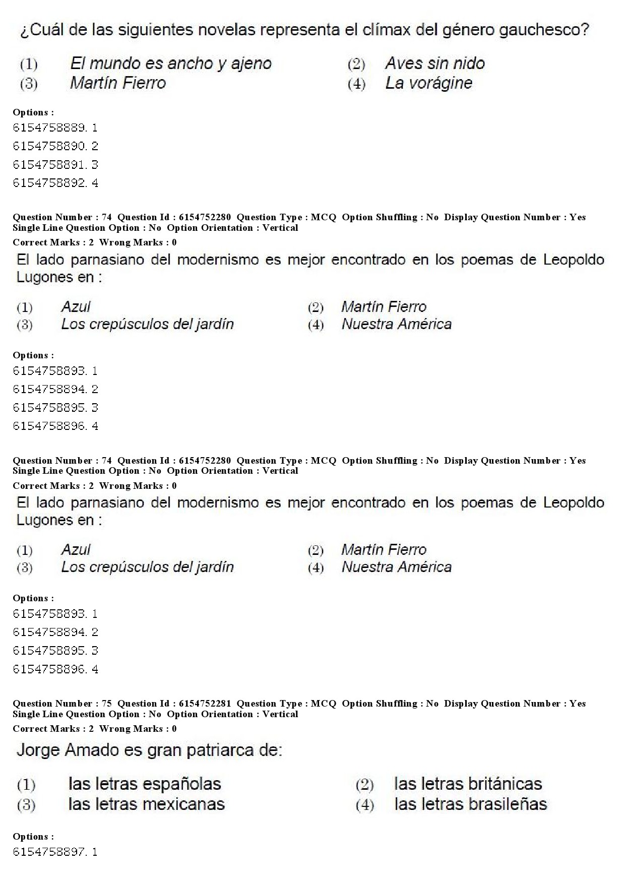 UGC NET Spanish Question Paper December 2019 57