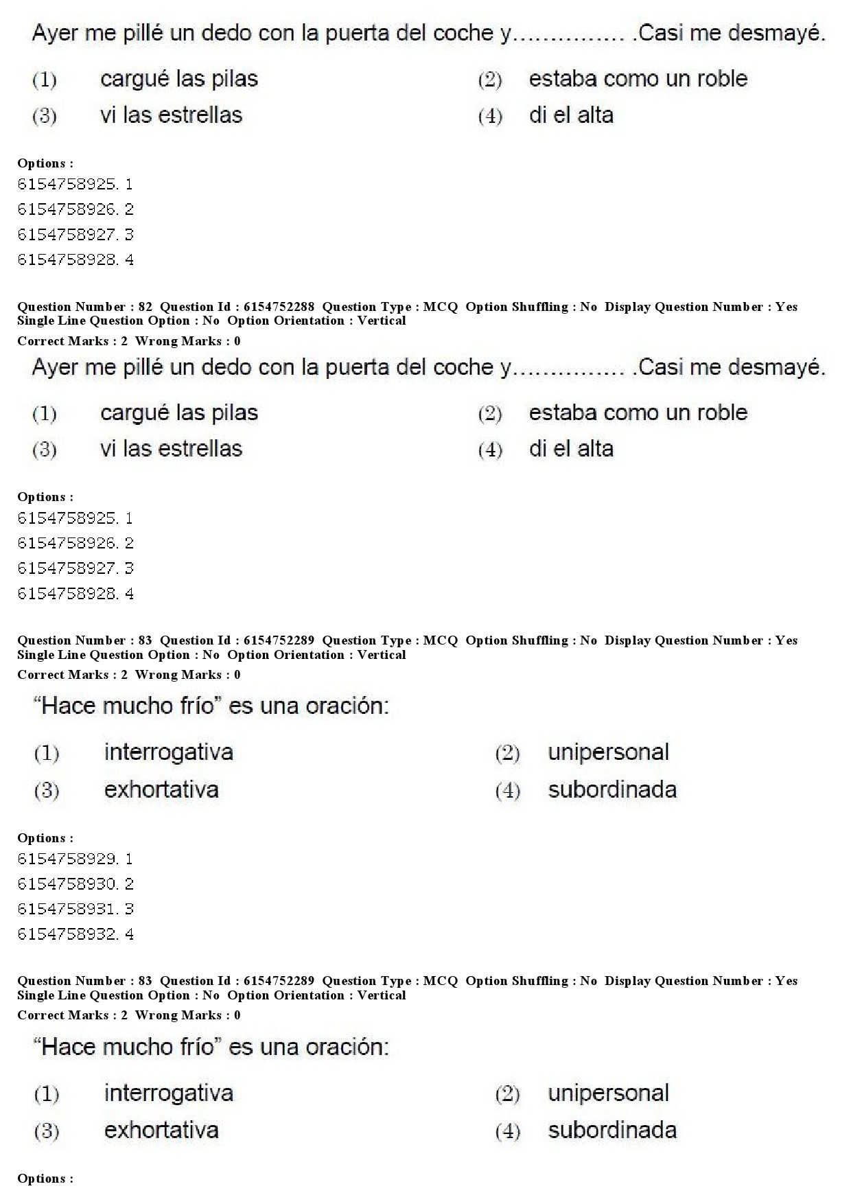 UGC NET Spanish Question Paper December 2019 62