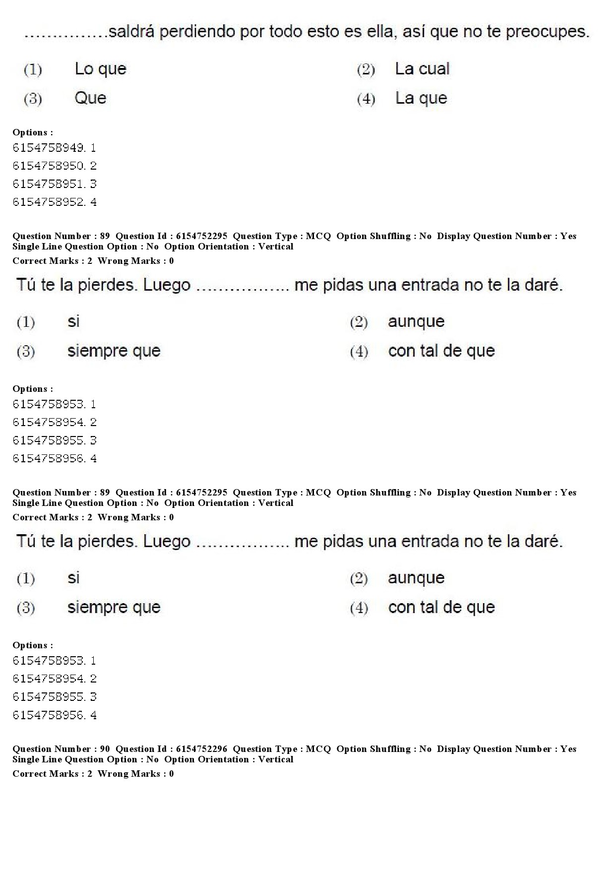 UGC NET Spanish Question Paper December 2019 66